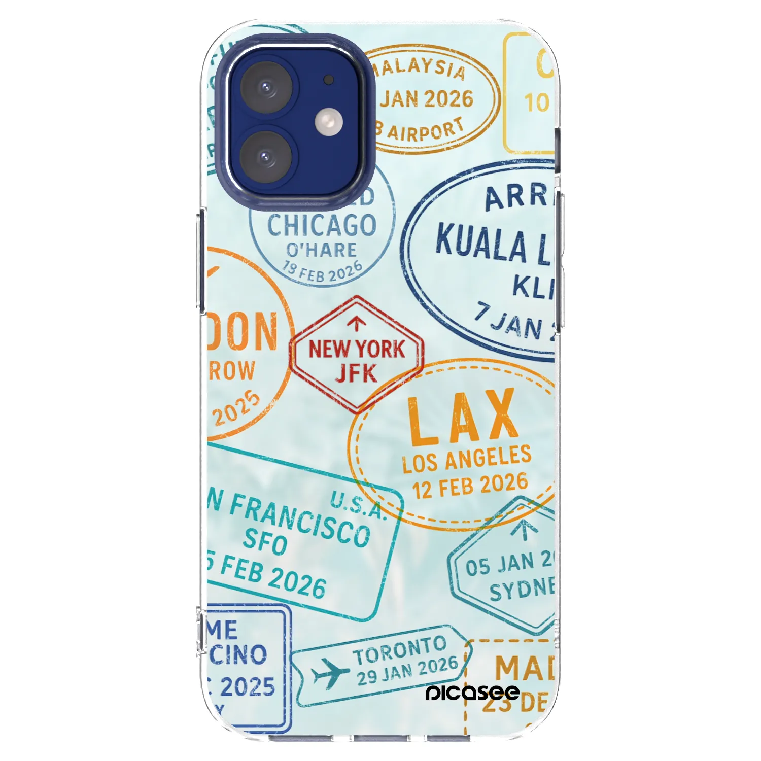Picasee silikonový průhledný obal pro Apple iPhone 12 mini - PASSPORT EDITION