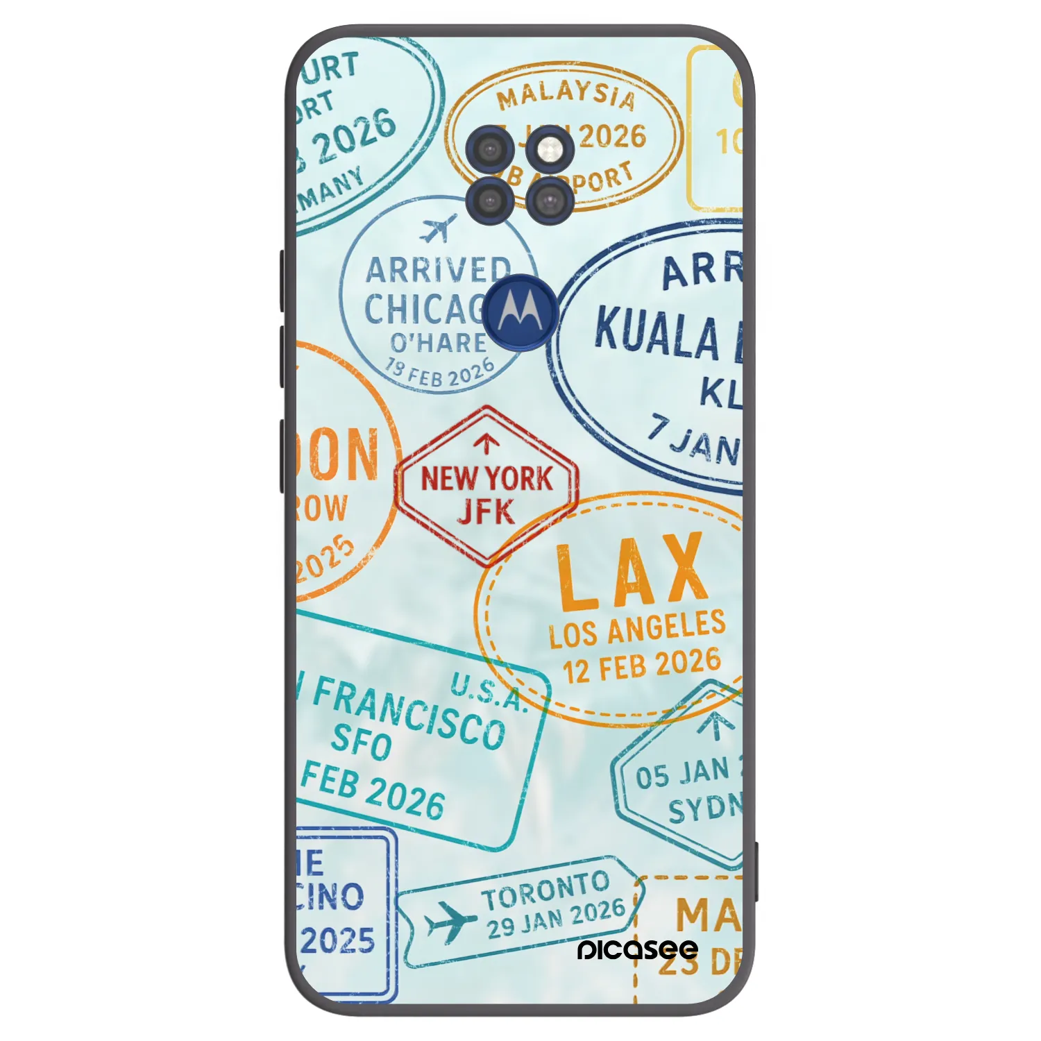 Picasee silikonový černý obal pro Motorola Moto G9 Play - PASSPORT EDITION