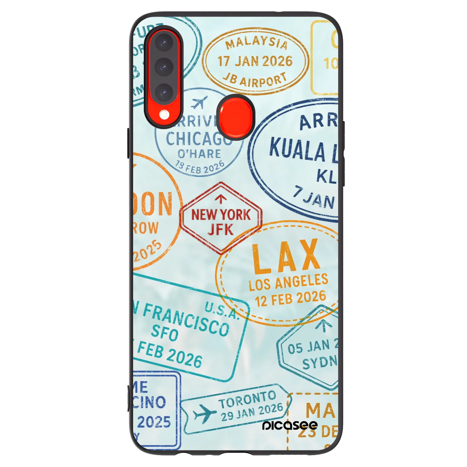 Picasee silikonový černý obal pro Samsung Galaxy A20s - PASSPORT EDITION