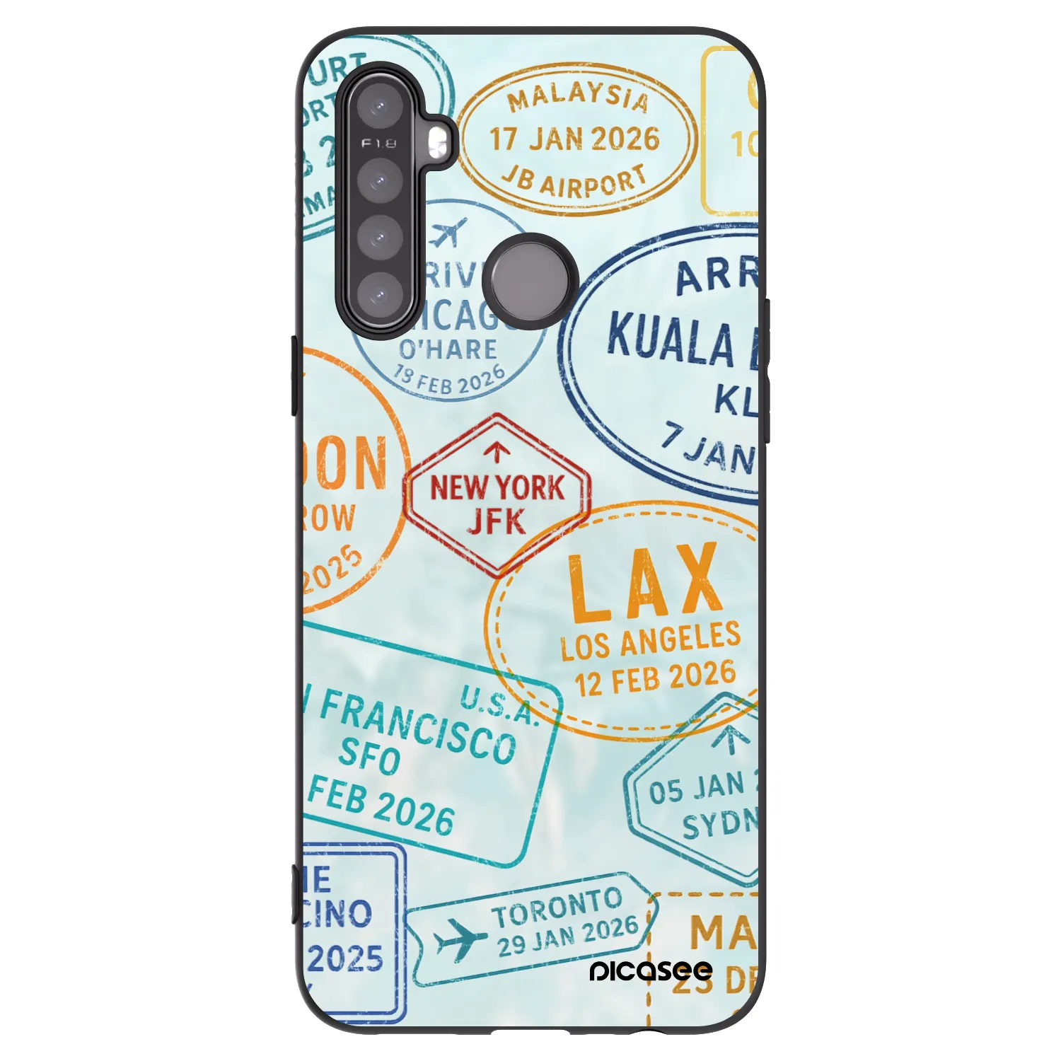 Picasee silikonový černý obal pro Realme 6i - PASSPORT EDITION