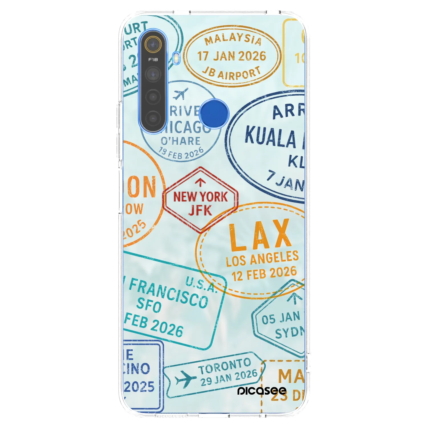Picasee silikonový průhledný obal pro Realme 5 - PASSPORT EDITION