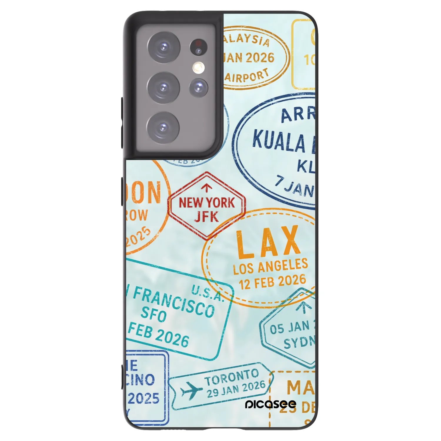 Picasee silikonový černý obal pro Samsung Galaxy S21 Ultra 5G G998B - PASSPORT EDITION