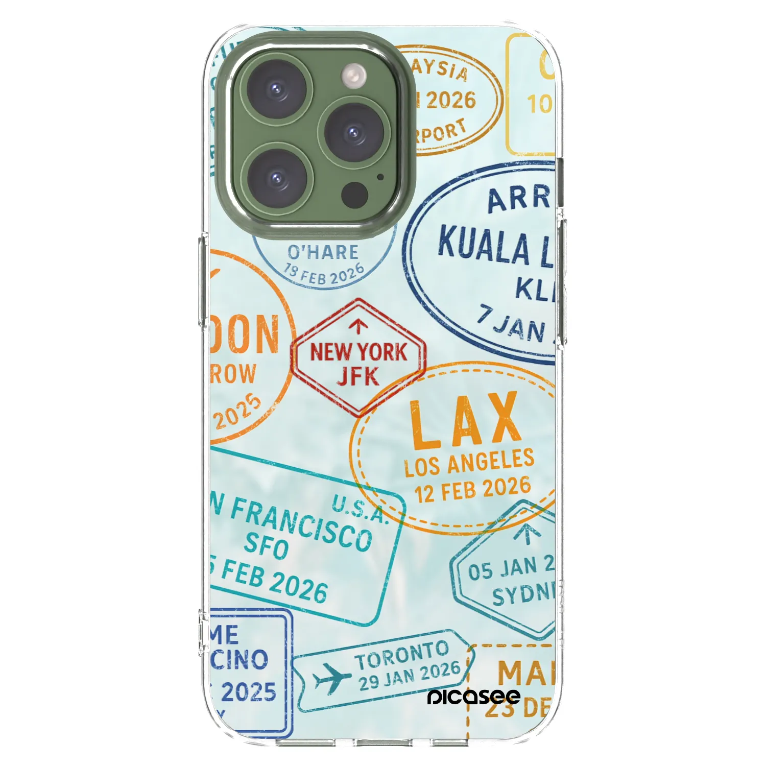 Picasee silikonový průhledný obal pro Apple iPhone 13 Pro - PASSPORT EDITION