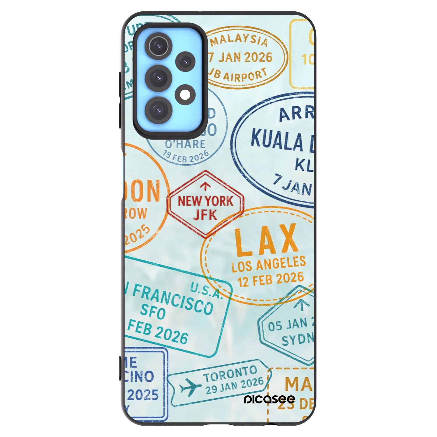 Picasee silikonový černý obal pro Samsung Galaxy A32 4G SM-A325F - PASSPORT EDITION