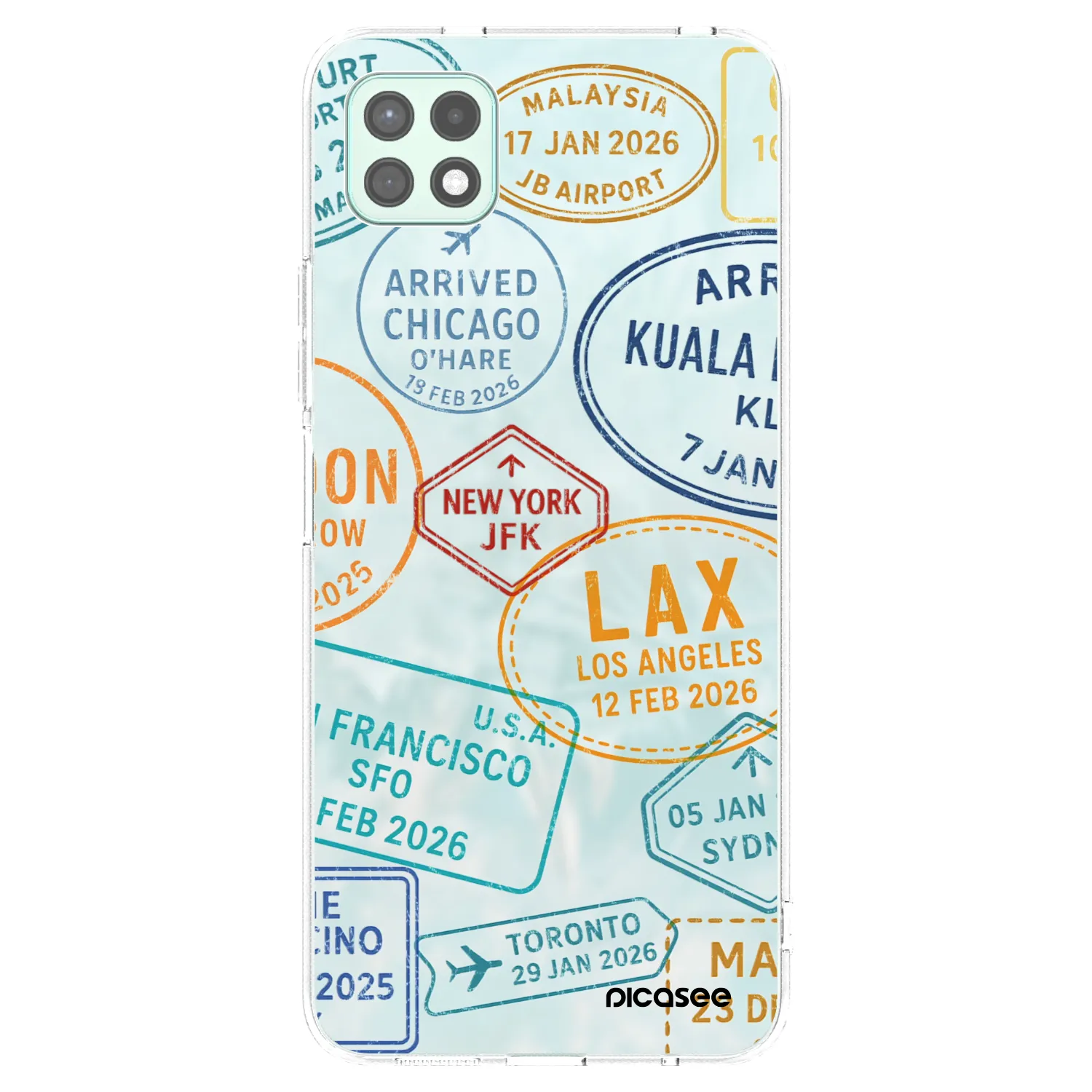 Picasee silikonový průhledný obal pro Samsung Galaxy A22 A226B 5G - PASSPORT EDITION