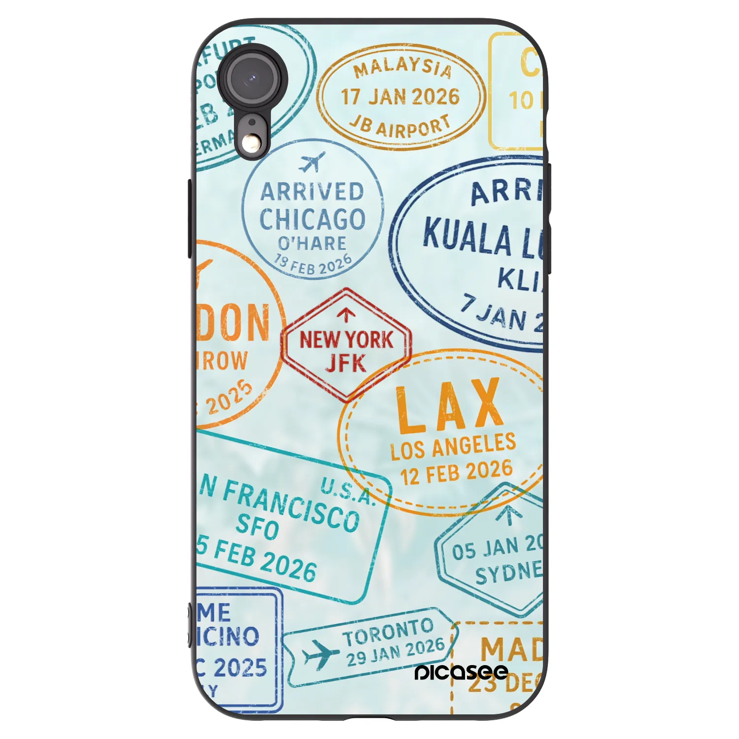 Picasee silikonový černý obal pro Apple iPhone XR - PASSPORT EDITION