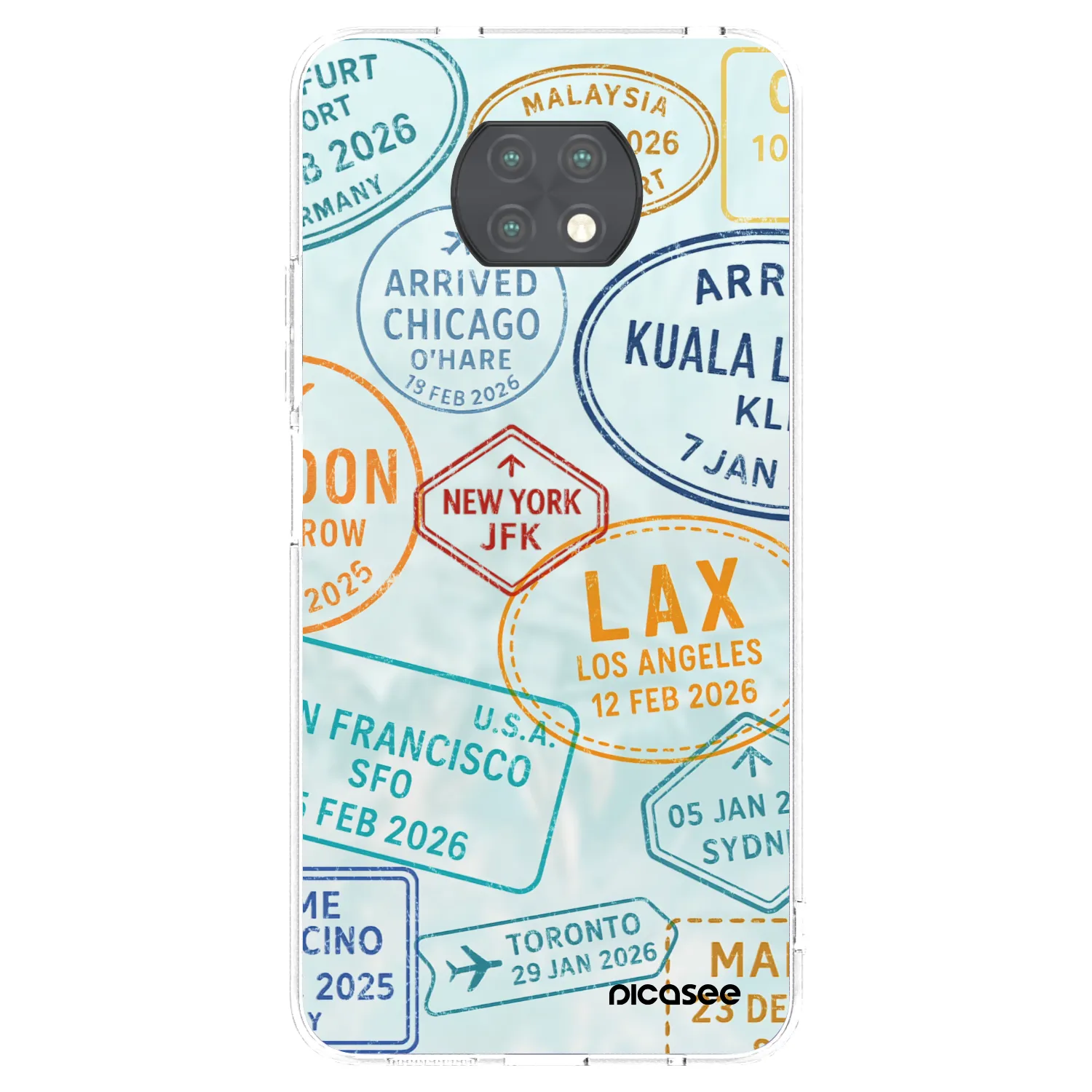 Picasee silikonový průhledný obal pro Xiaomi Redmi Note 9T - PASSPORT EDITION