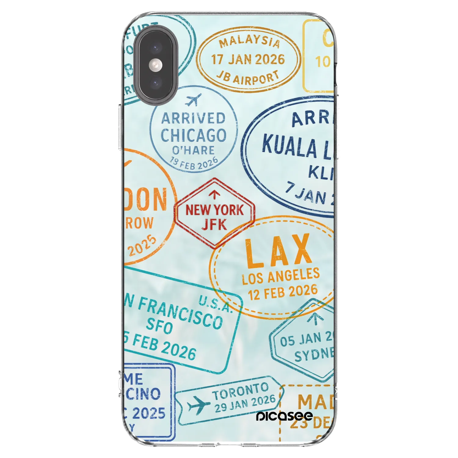 Picasee silikonový průhledný obal pro Apple iPhone XS Max - PASSPORT EDITION