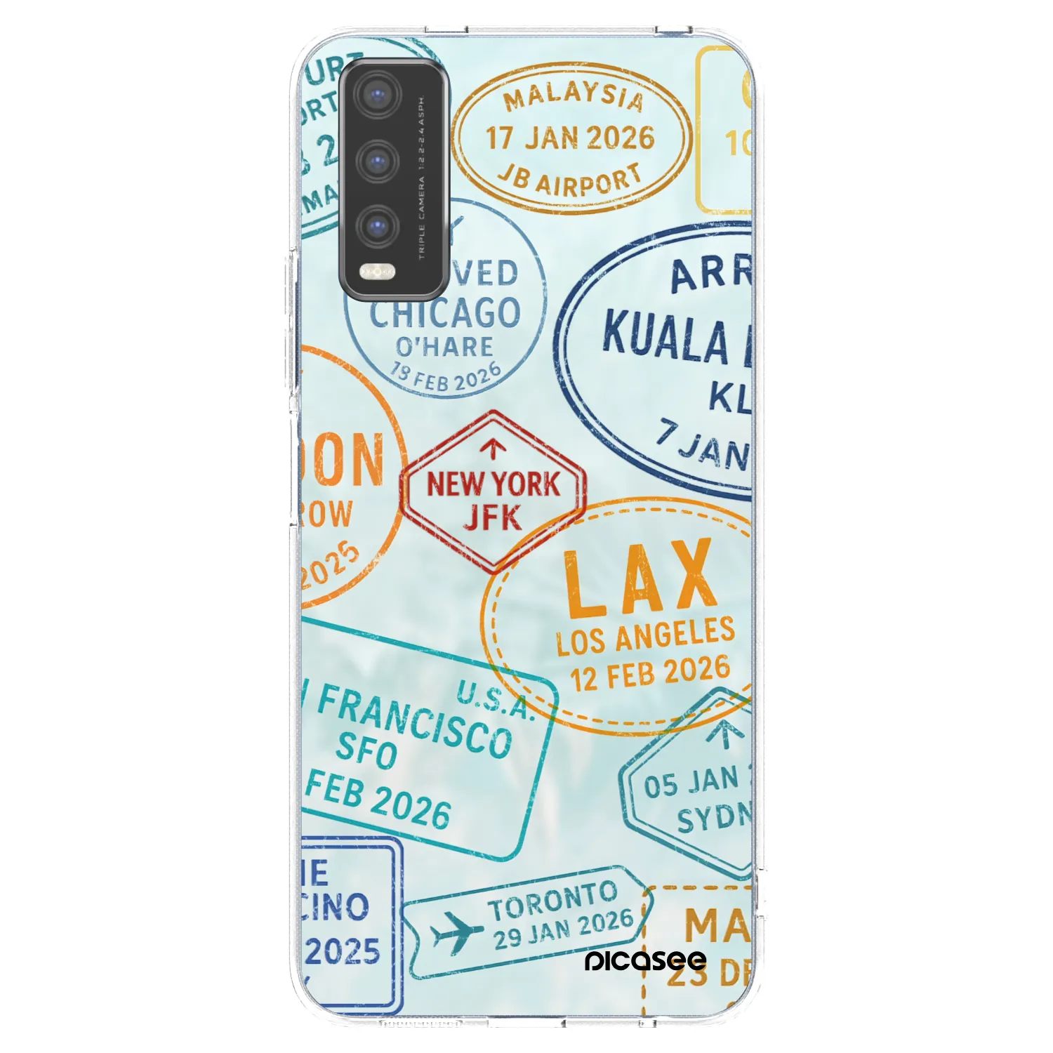 Picasee silikonový průhledný obal pro Vivo Y20s - PASSPORT EDITION