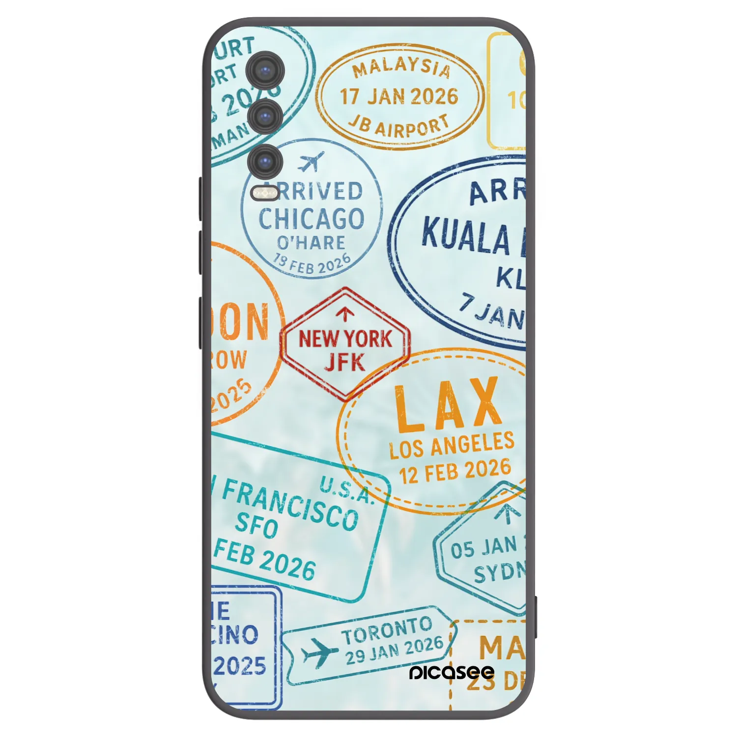 Picasee silikonový černý obal pro Vivo Y20s - PASSPORT EDITION