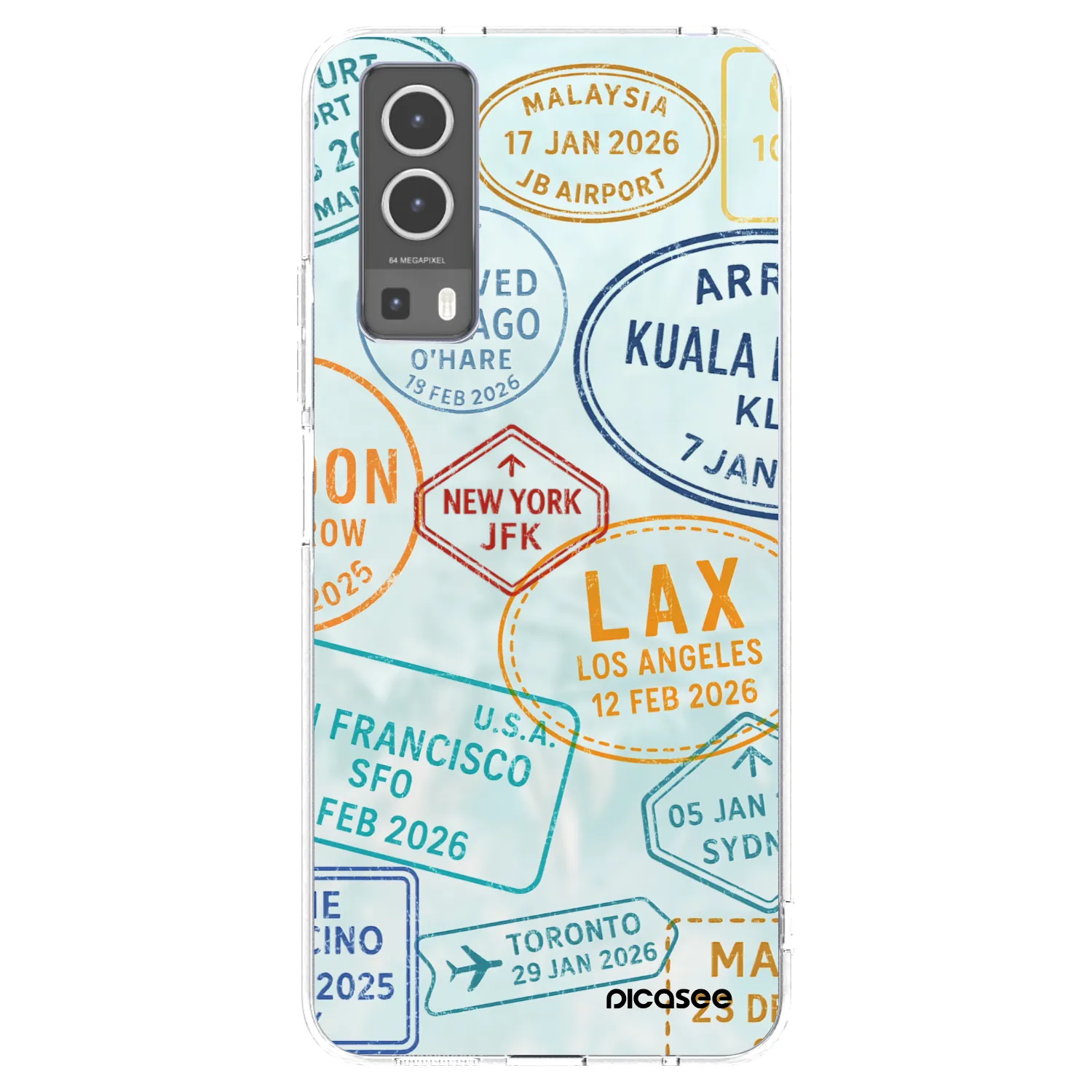 Picasee silikonový průhledný obal pro Vivo Y72 5G - PASSPORT EDITION