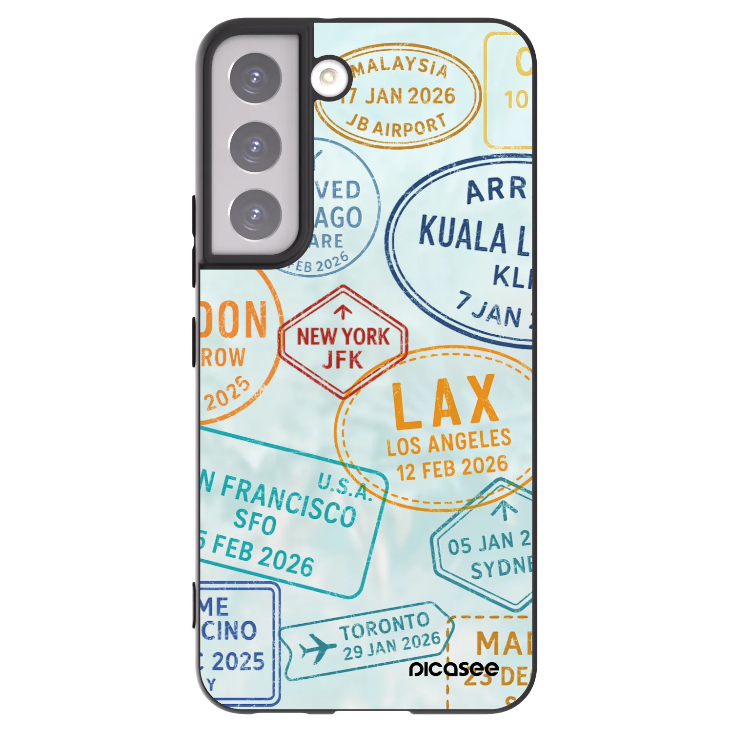 Picasee silikonový černý obal pro Samsung Galaxy S22 5G - PASSPORT EDITION