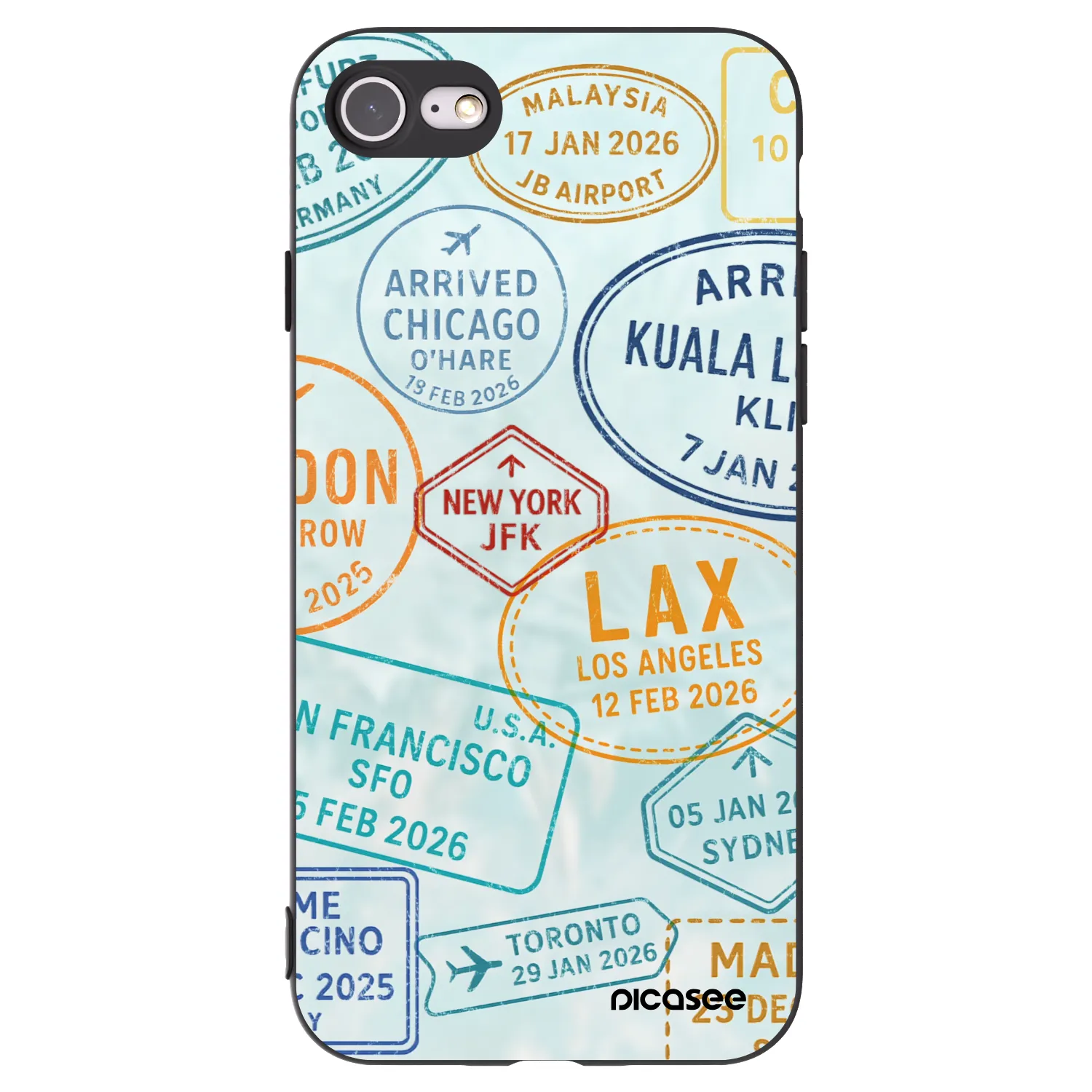 Picasee silikonový černý obal pro Apple iPhone SE 2022 - PASSPORT EDITION