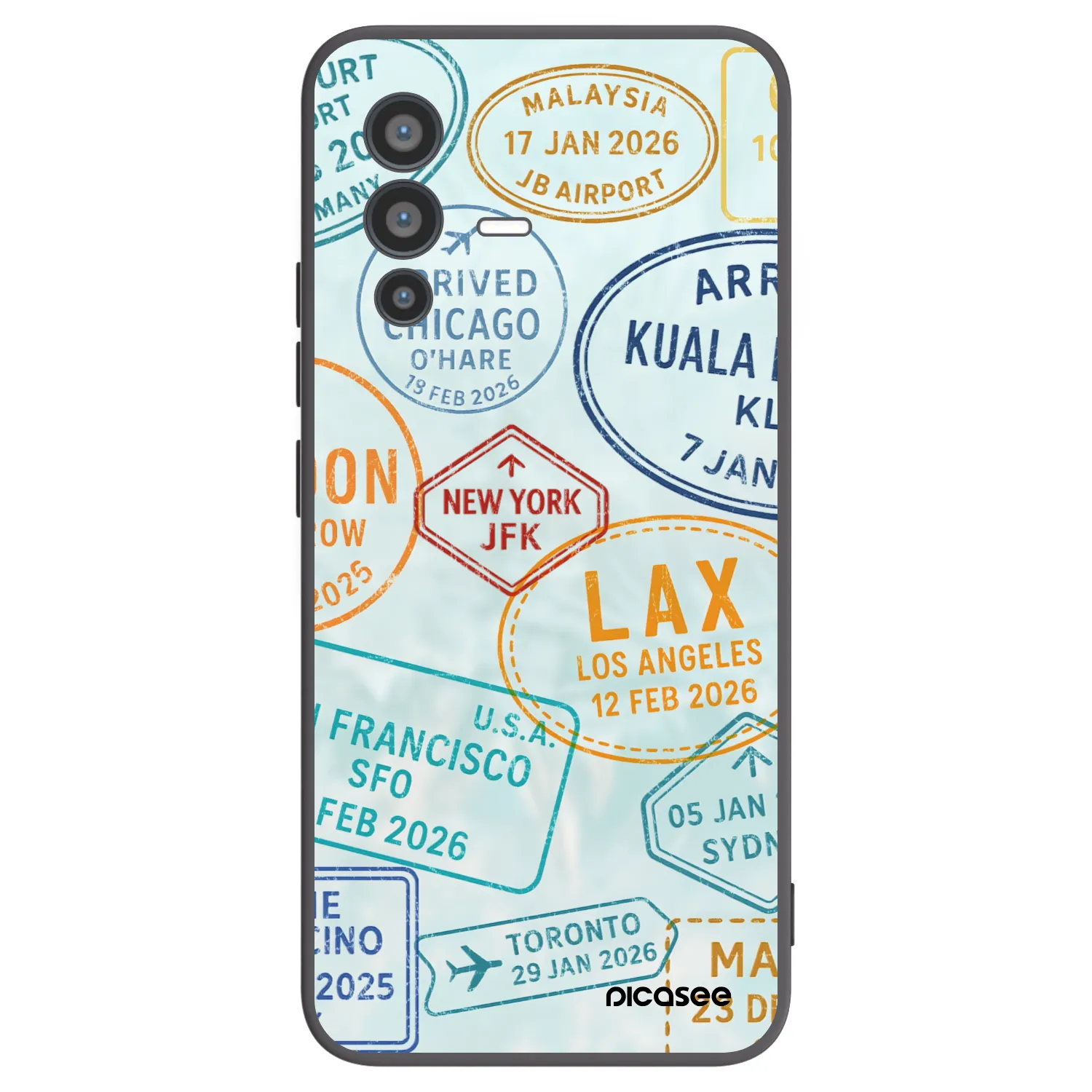 Picasee silikonový černý obal pro Vivo V23 5G - PASSPORT EDITION