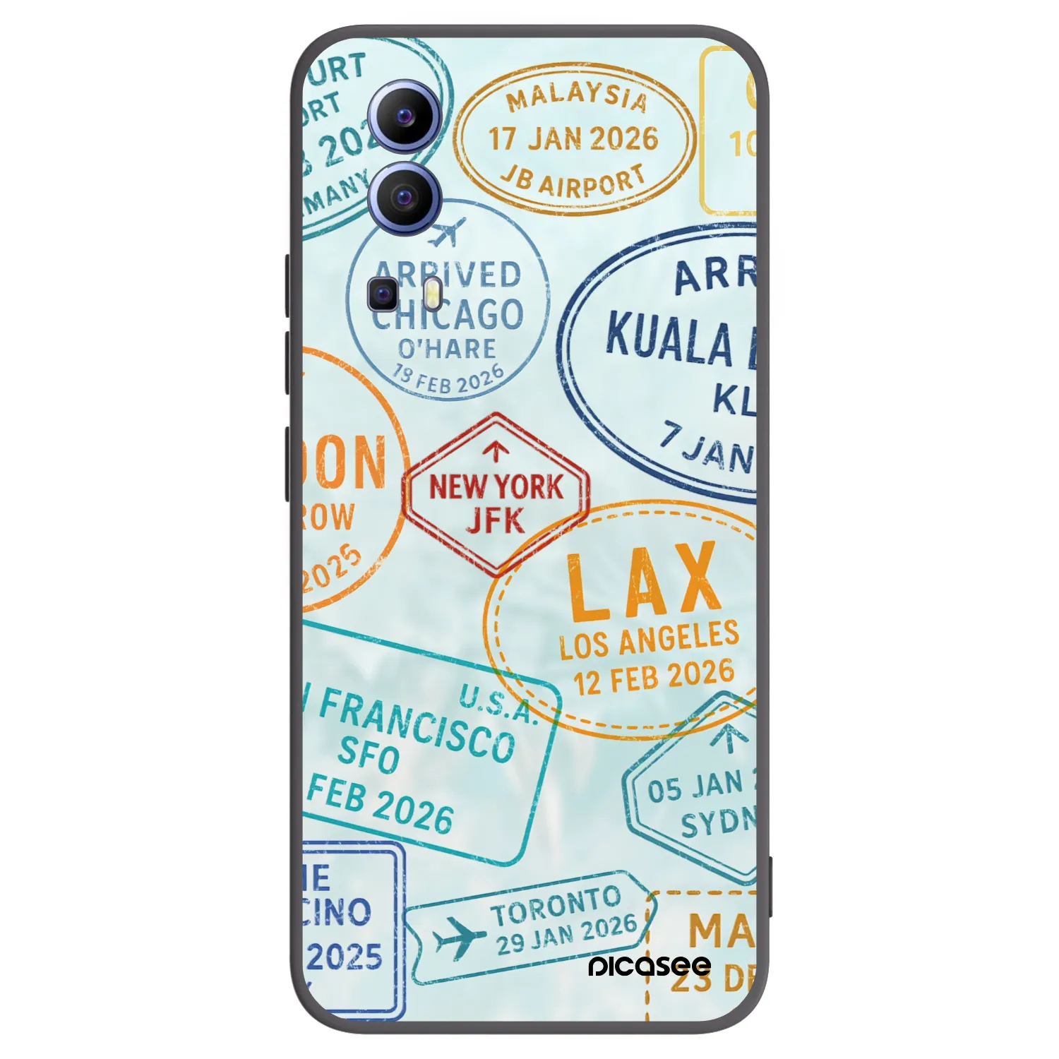 Picasee silikonový černý obal pro Vivo Y52 5G - PASSPORT EDITION