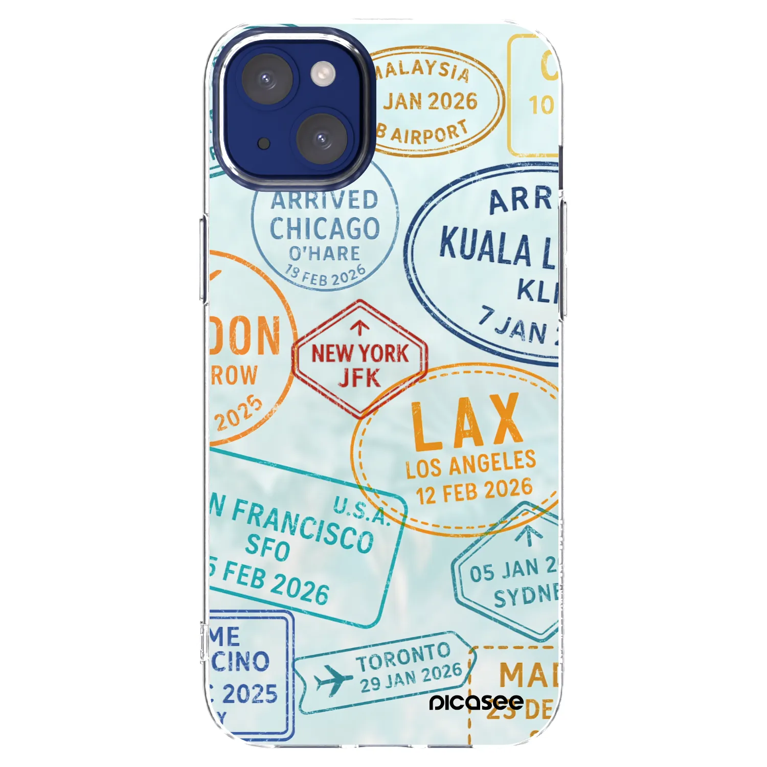 Picasee silikonový průhledný obal pro Apple iPhone 14 Plus - PASSPORT EDITION