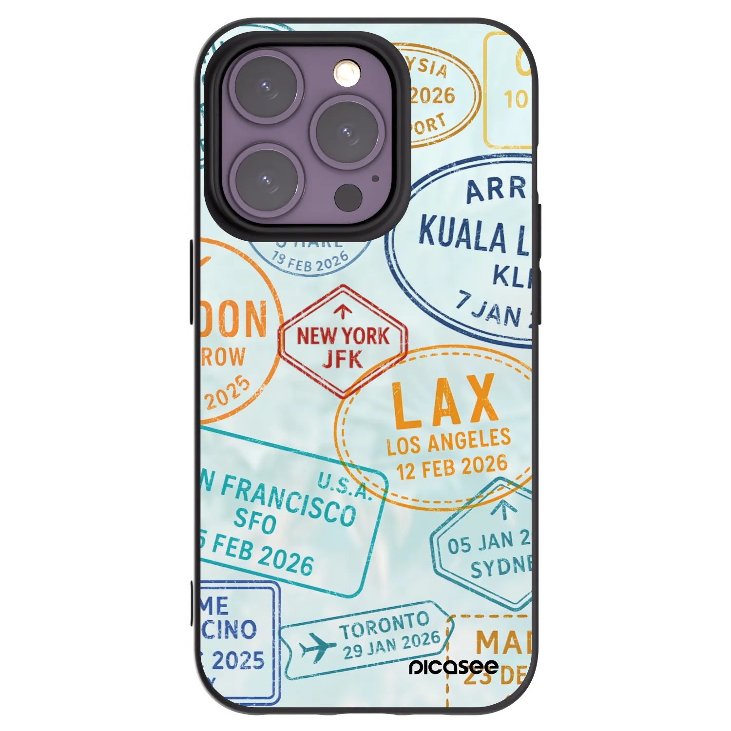 Picasee silikonový černý obal pro Apple iPhone 14 Pro - PASSPORT EDITION