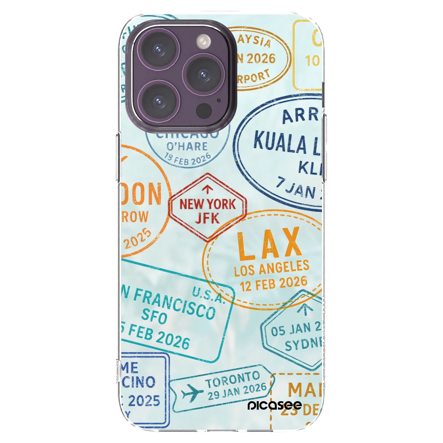 Picasee silikonový průhledný obal pro Apple iPhone 14 Pro Max - PASSPORT EDITION
