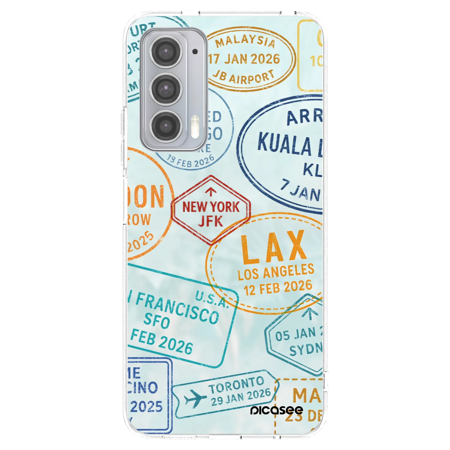 Picasee silikonový průhledný obal pro Motorola Edge 20 - PASSPORT EDITION