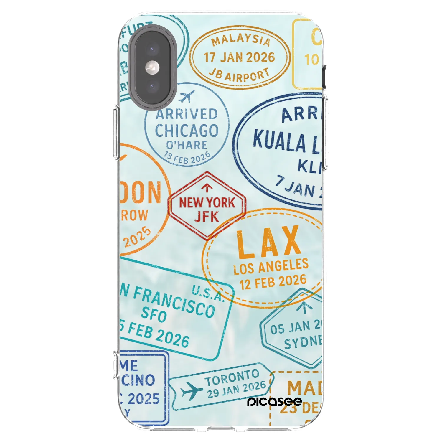 Picasee silikonový průhledný obal pro Apple iPhone X/XS - PASSPORT EDITION