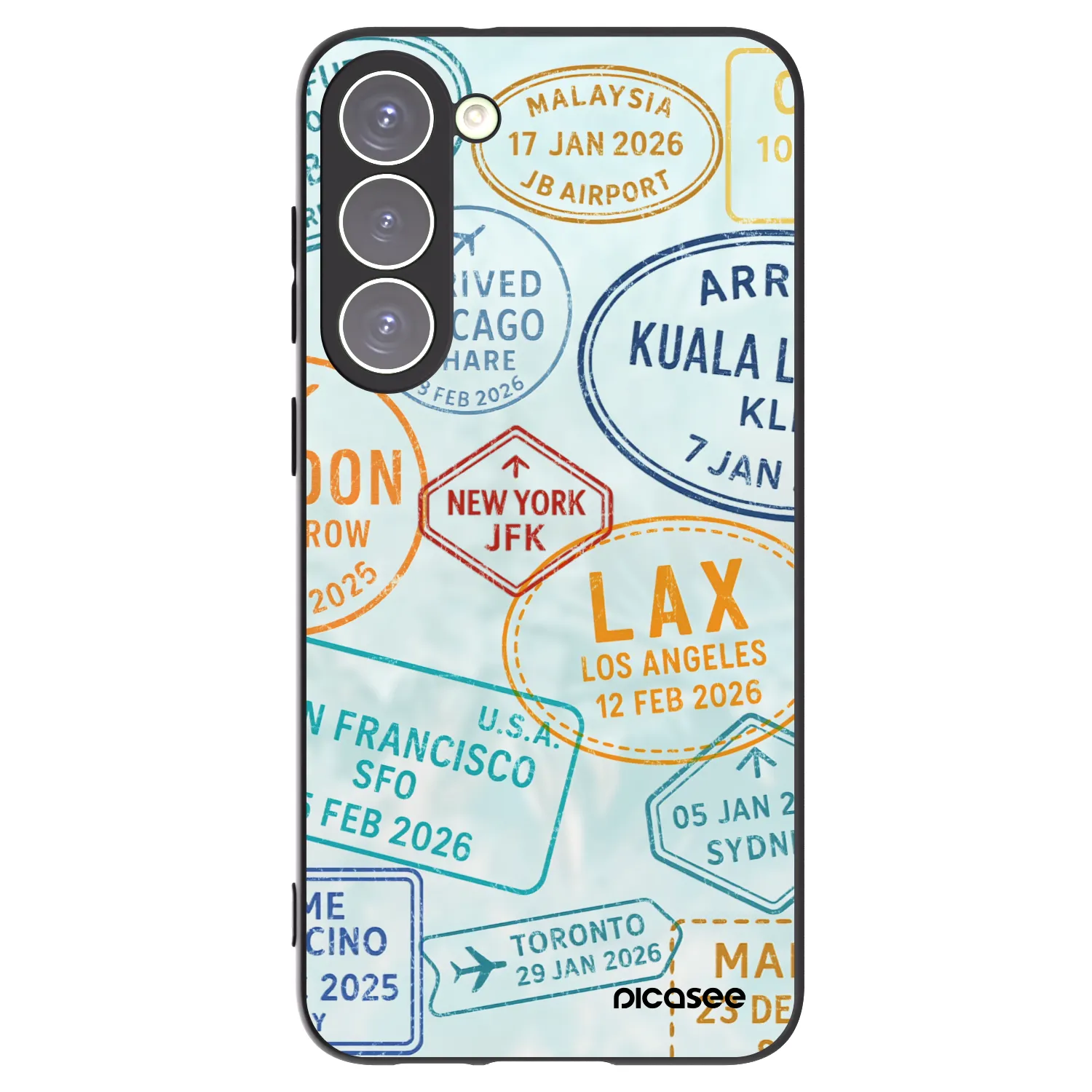 Picasee silikonový černý obal pro Samsung Galaxy S23+ 5G - PASSPORT EDITION