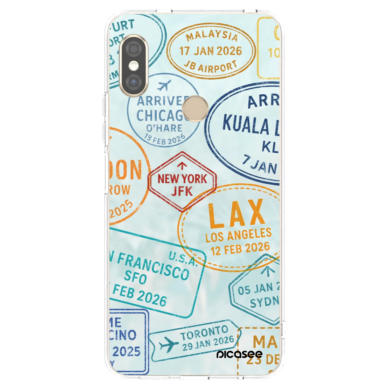 Picasee silikonový průhledný obal pro Xiaomi Redmi Note 5 Global - PASSPORT EDITION
