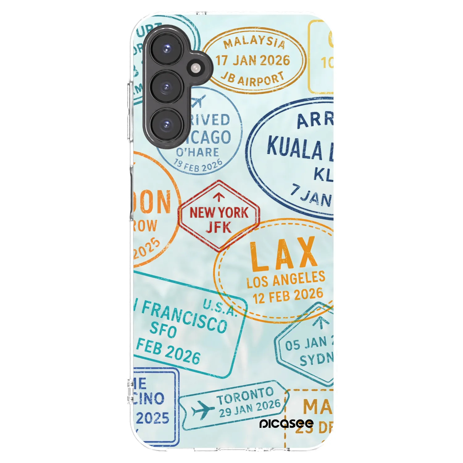 Picasee silikonový průhledný obal pro Samsung Galaxy A14 4G A145R - PASSPORT EDITION