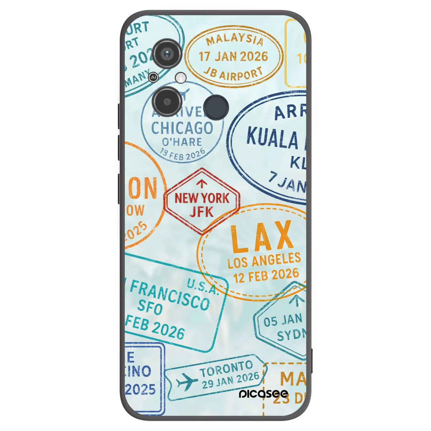 Picasee silikonový černý obal pro Xiaomi Redmi 12C - PASSPORT EDITION