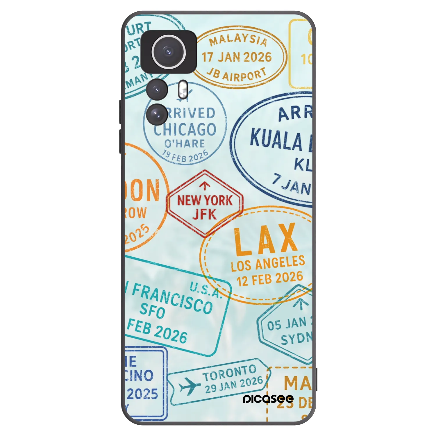 Picasee silikonový černý obal pro Xiaomi Redmi Note 12S - PASSPORT EDITION