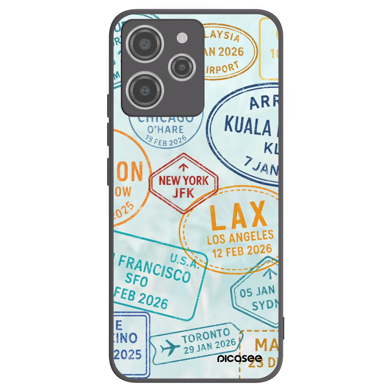 Picasee silikonový černý obal pro Xiaomi Redmi 12 4G - PASSPORT EDITION