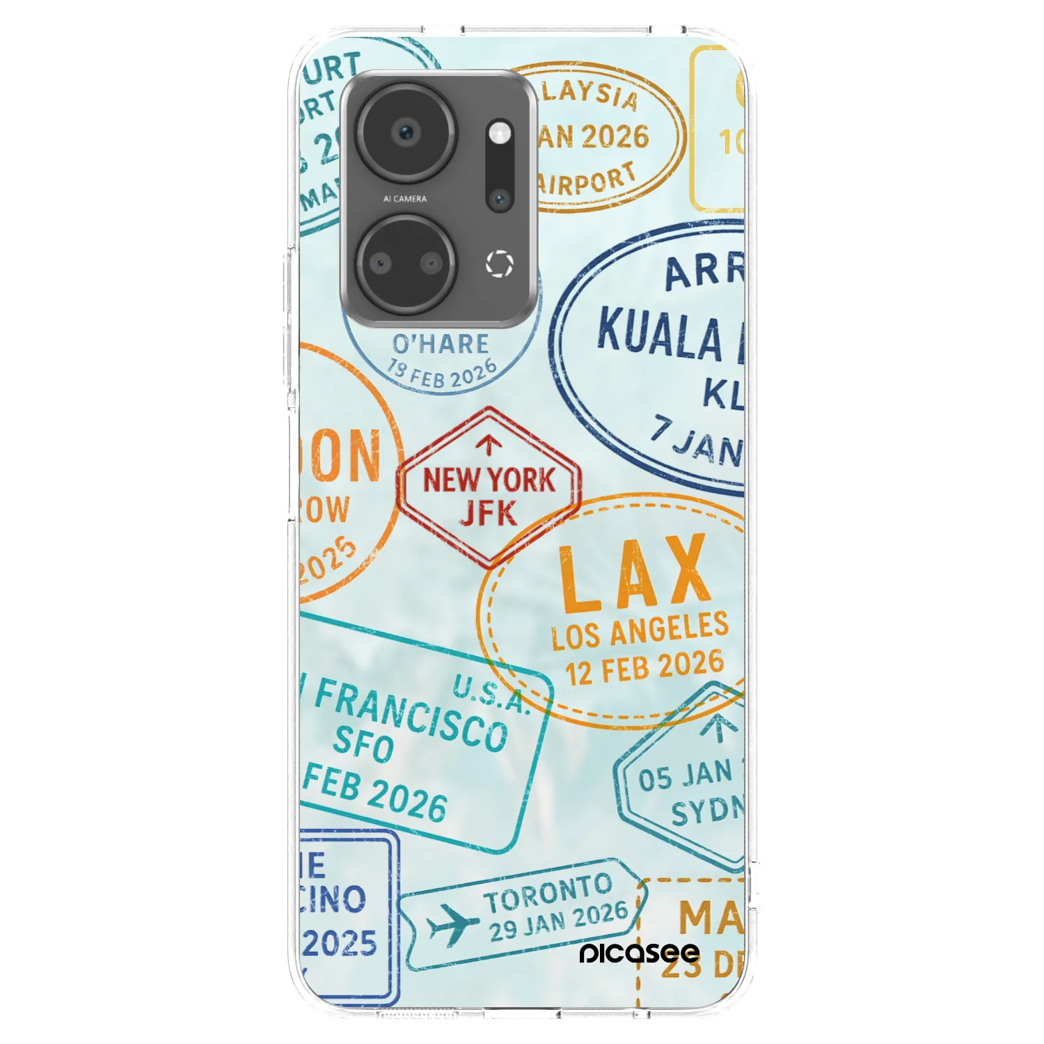 Picasee silikonový průhledný obal pro Honor X7a - PASSPORT EDITION