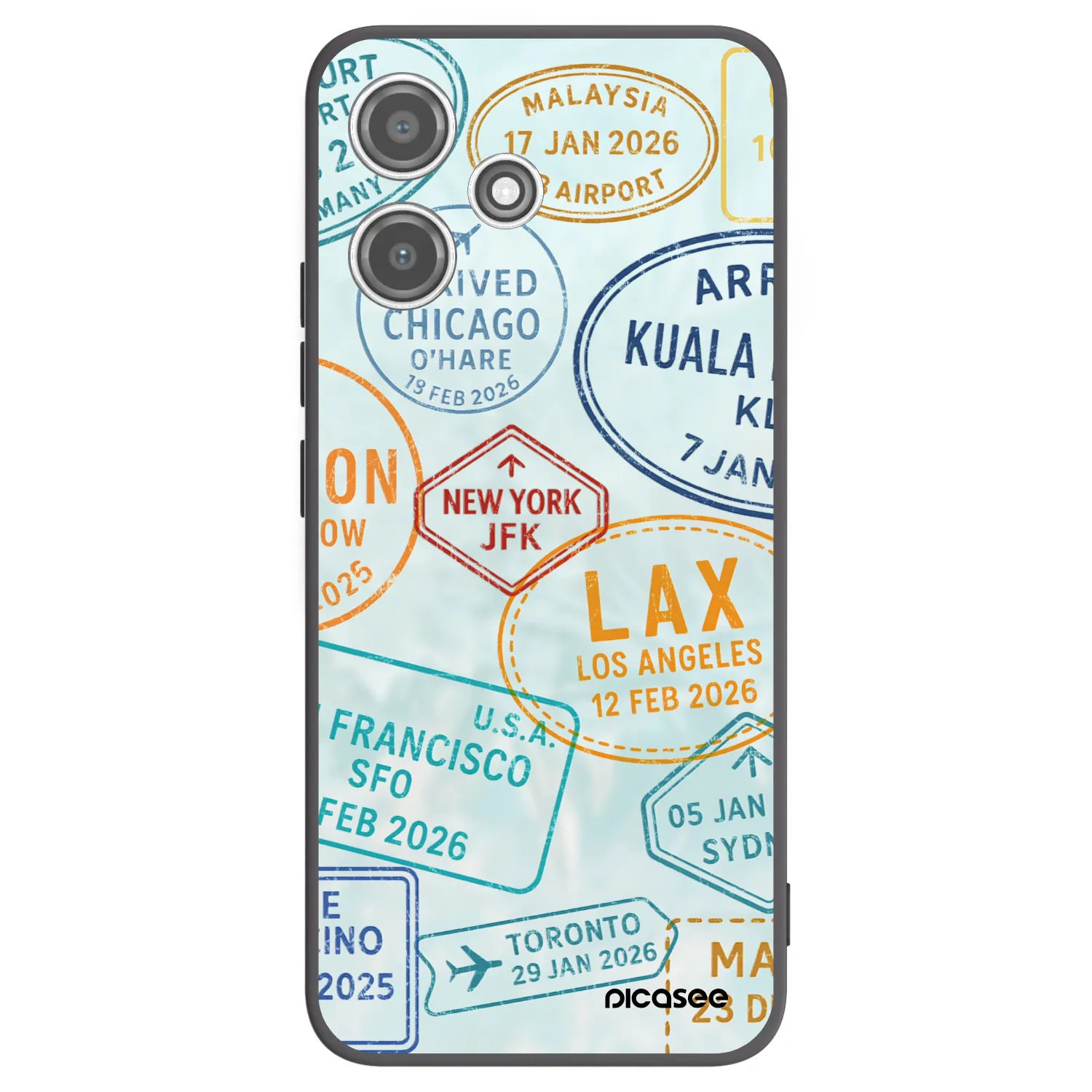 Picasee silikonový černý obal pro Xiaomi Redmi 12 5G - PASSPORT EDITION