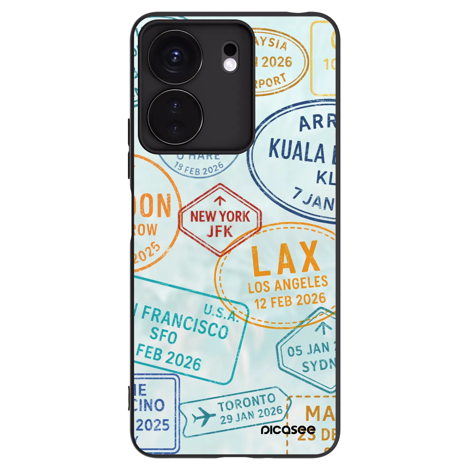 Picasee silikonový černý obal pro Xiaomi Redmi 13C 4G - PASSPORT EDITION
