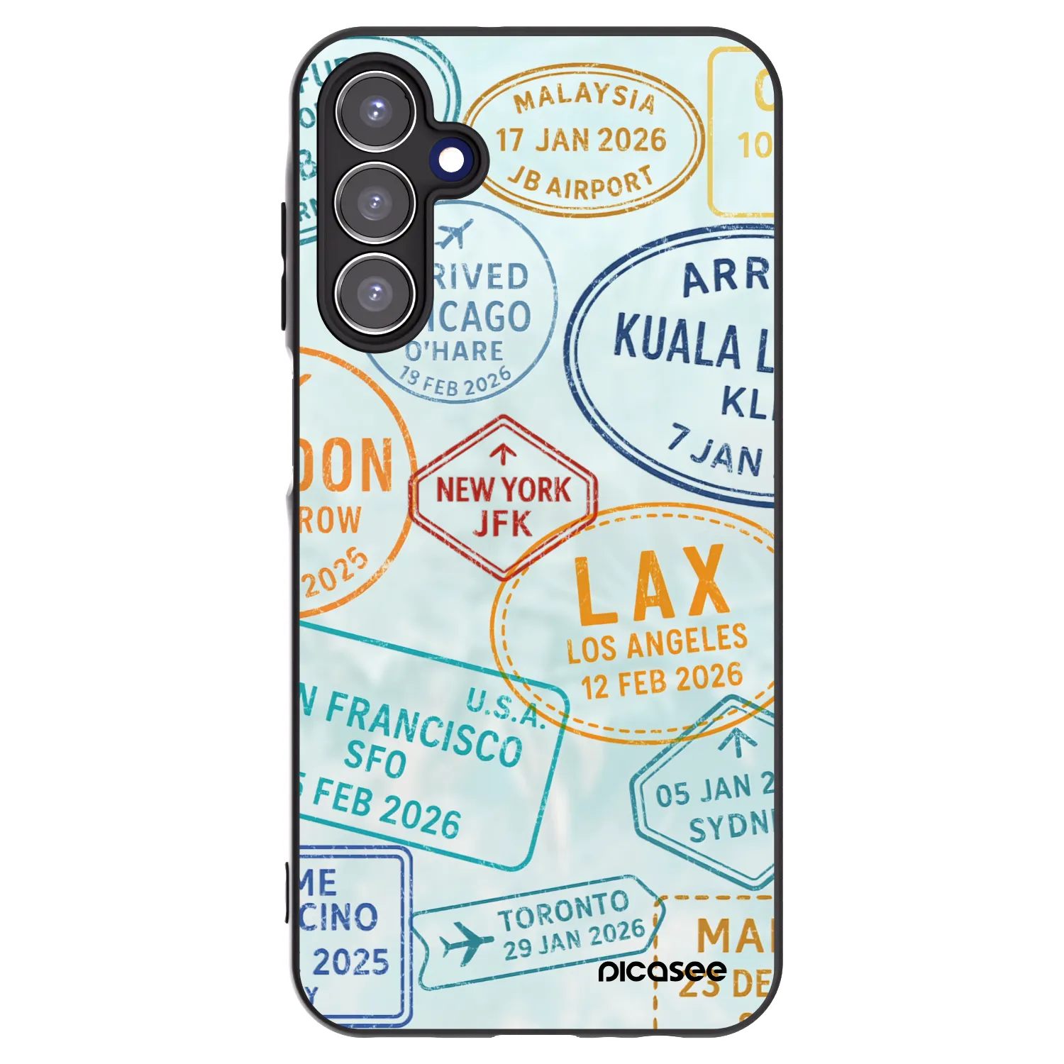 Picasee silikonový černý obal pro Samsung Galaxy A15 A155F 4G - PASSPORT EDITION