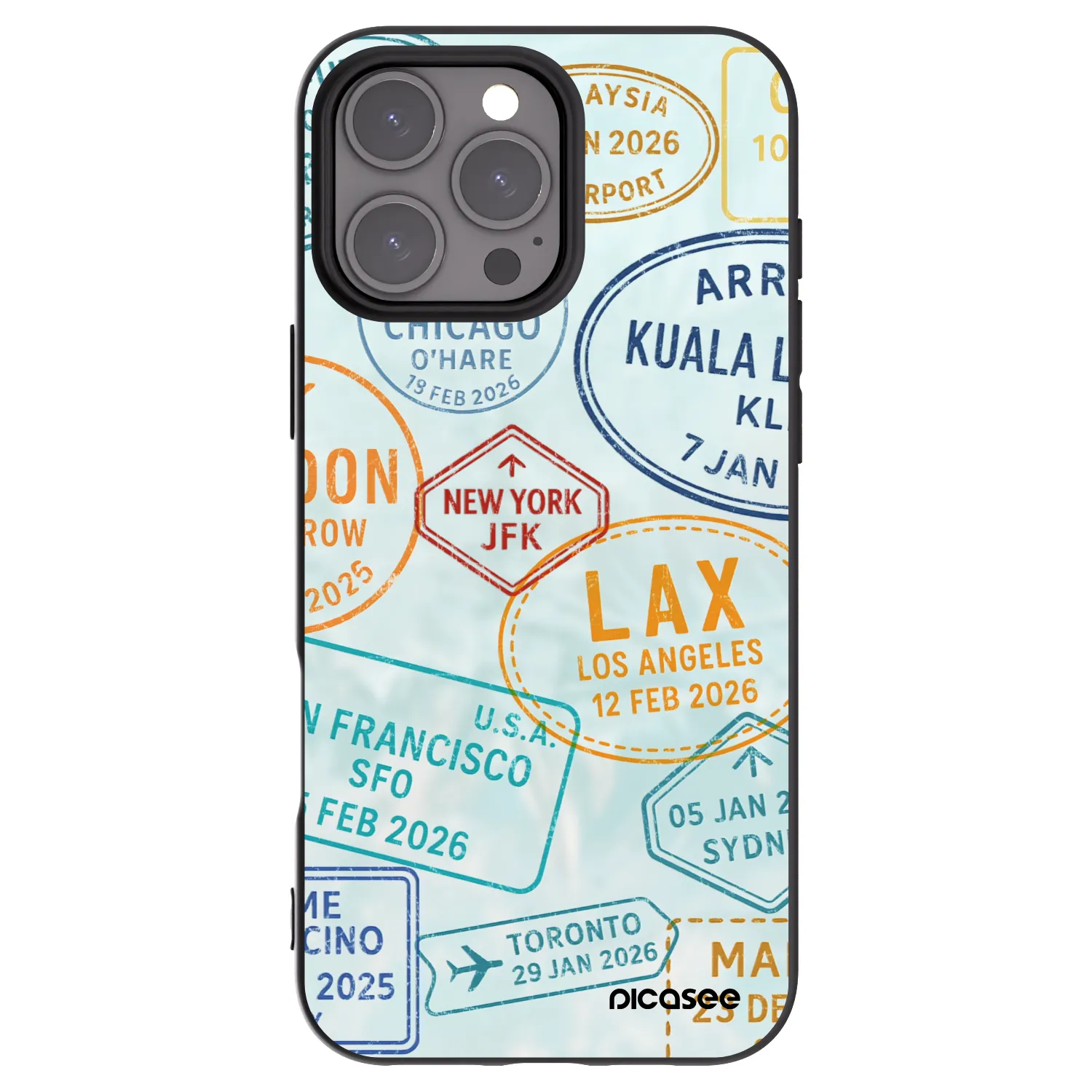 Picasee silikonový černý obal pro Apple iPhone 16 Pro Max - PASSPORT EDITION