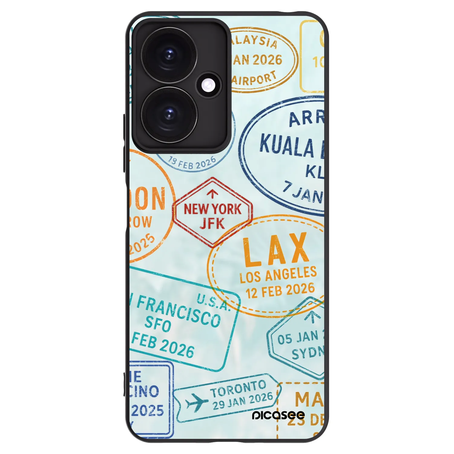 Picasee silikonový černý obal pro Xiaomi Redmi 13C 5G - PASSPORT EDITION
