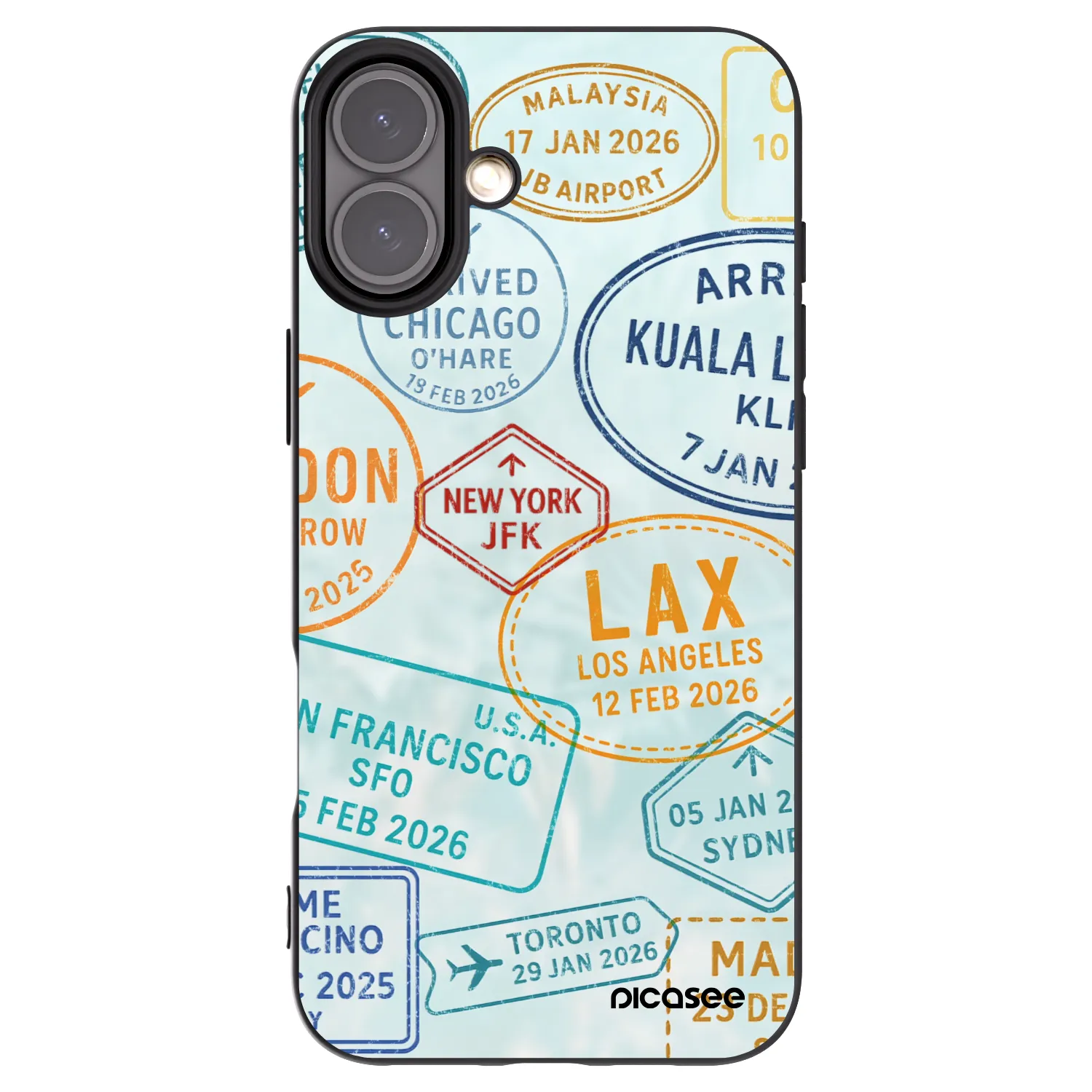 Picasee silikonový černý obal pro Apple iPhone 16 Plus - PASSPORT EDITION