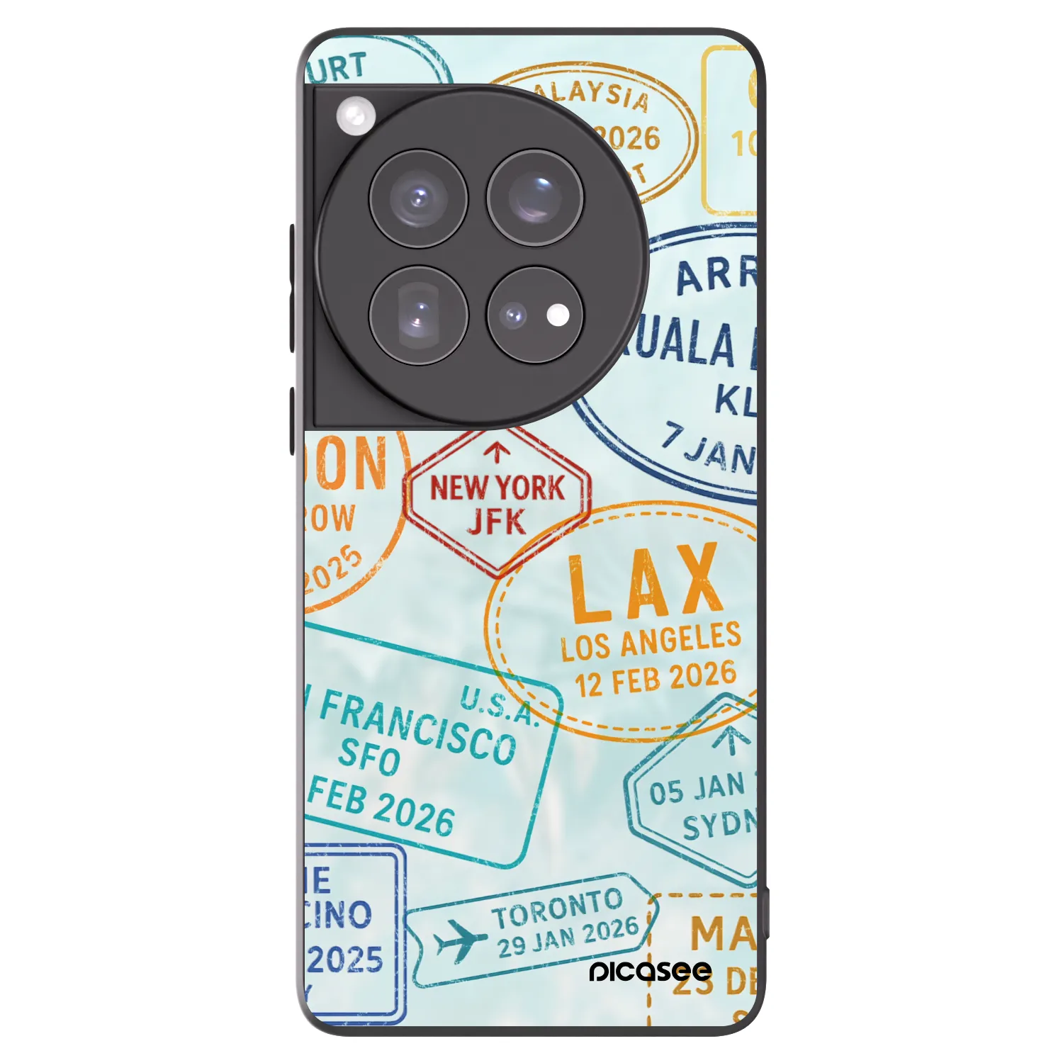 Picasee silikonový černý obal pro OnePlus 12 5G - PASSPORT EDITION