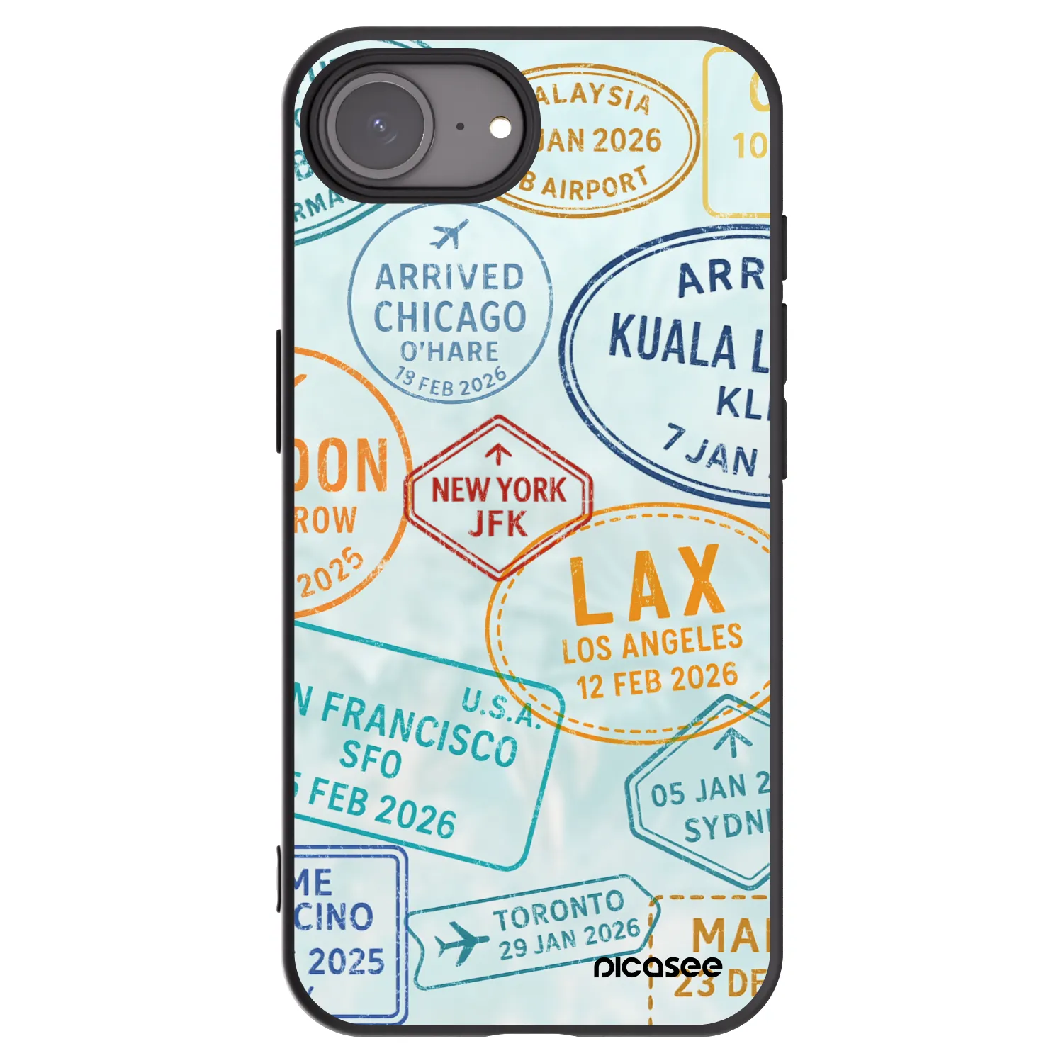 Picasee silikonový černý obal pro Apple iPhone 16e - PASSPORT EDITION