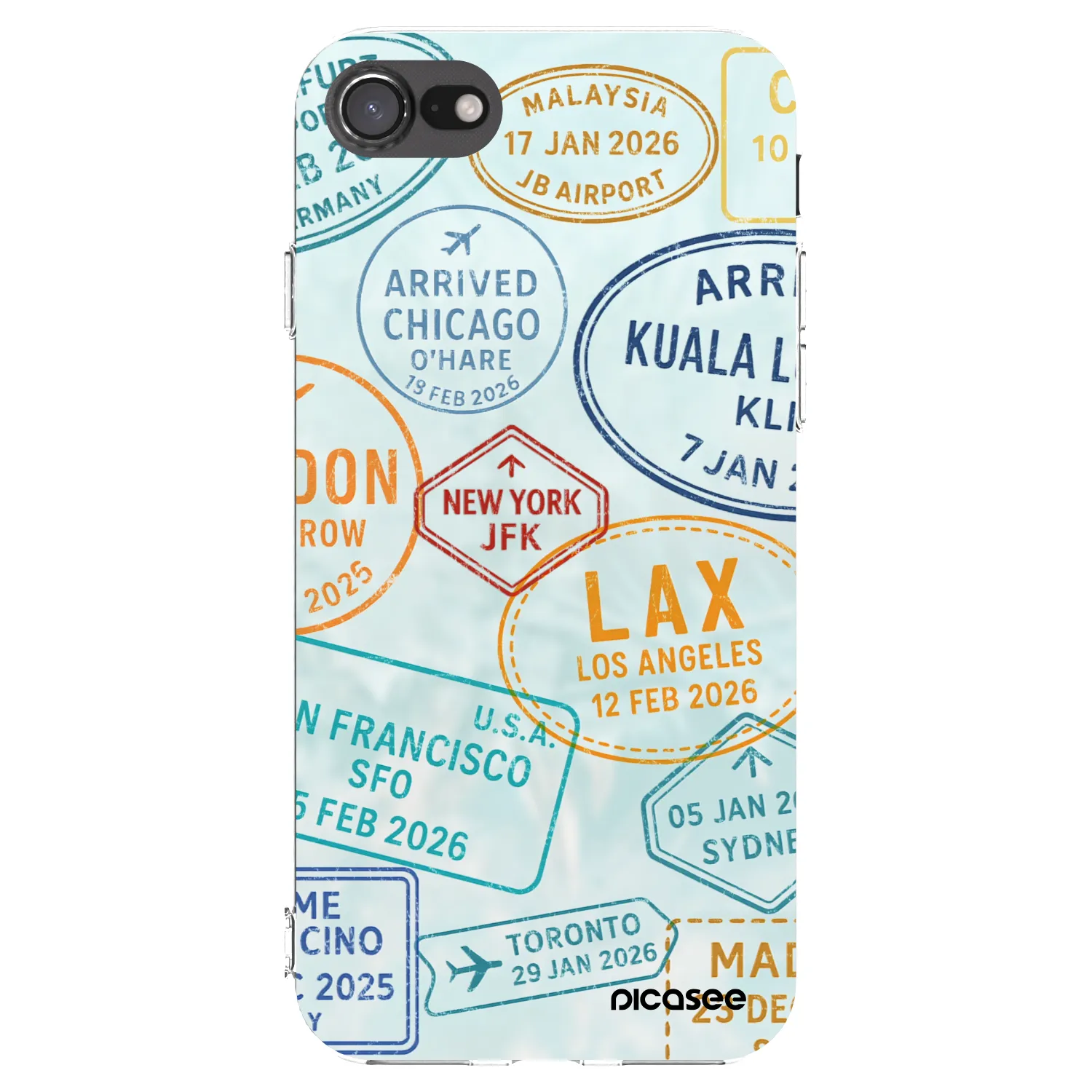 Picasee silikonový průhledný obal pro Apple iPhone 7 - PASSPORT EDITION