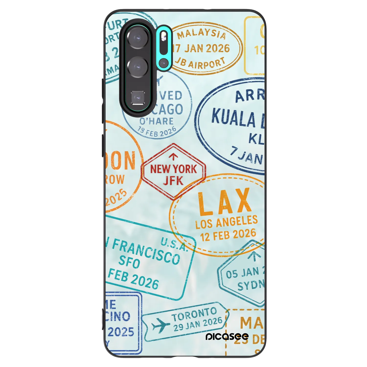 Picasee silikonový černý obal pro Huawei P30 Pro - PASSPORT EDITION