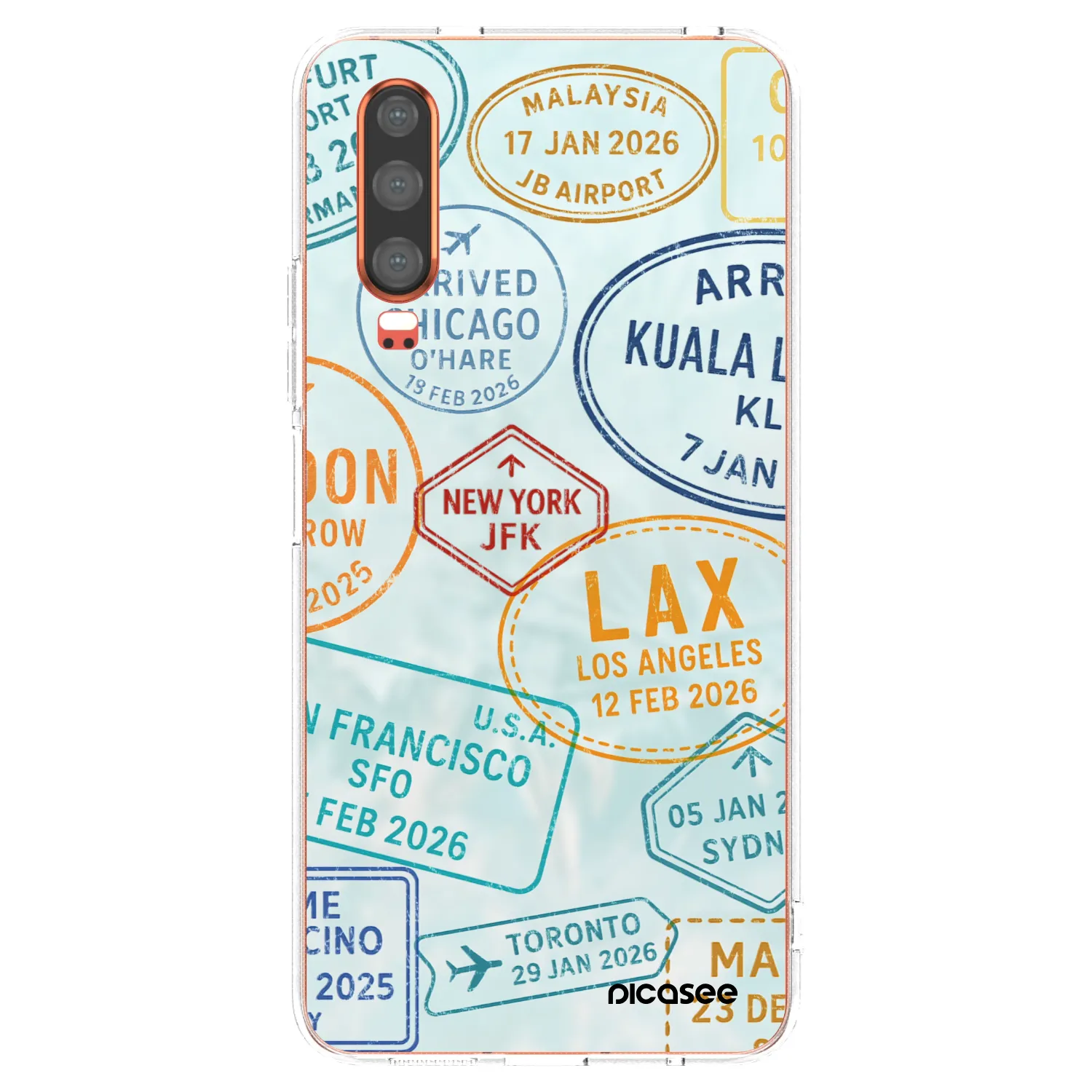 Picasee silikonový průhledný obal pro Huawei P30 - PASSPORT EDITION