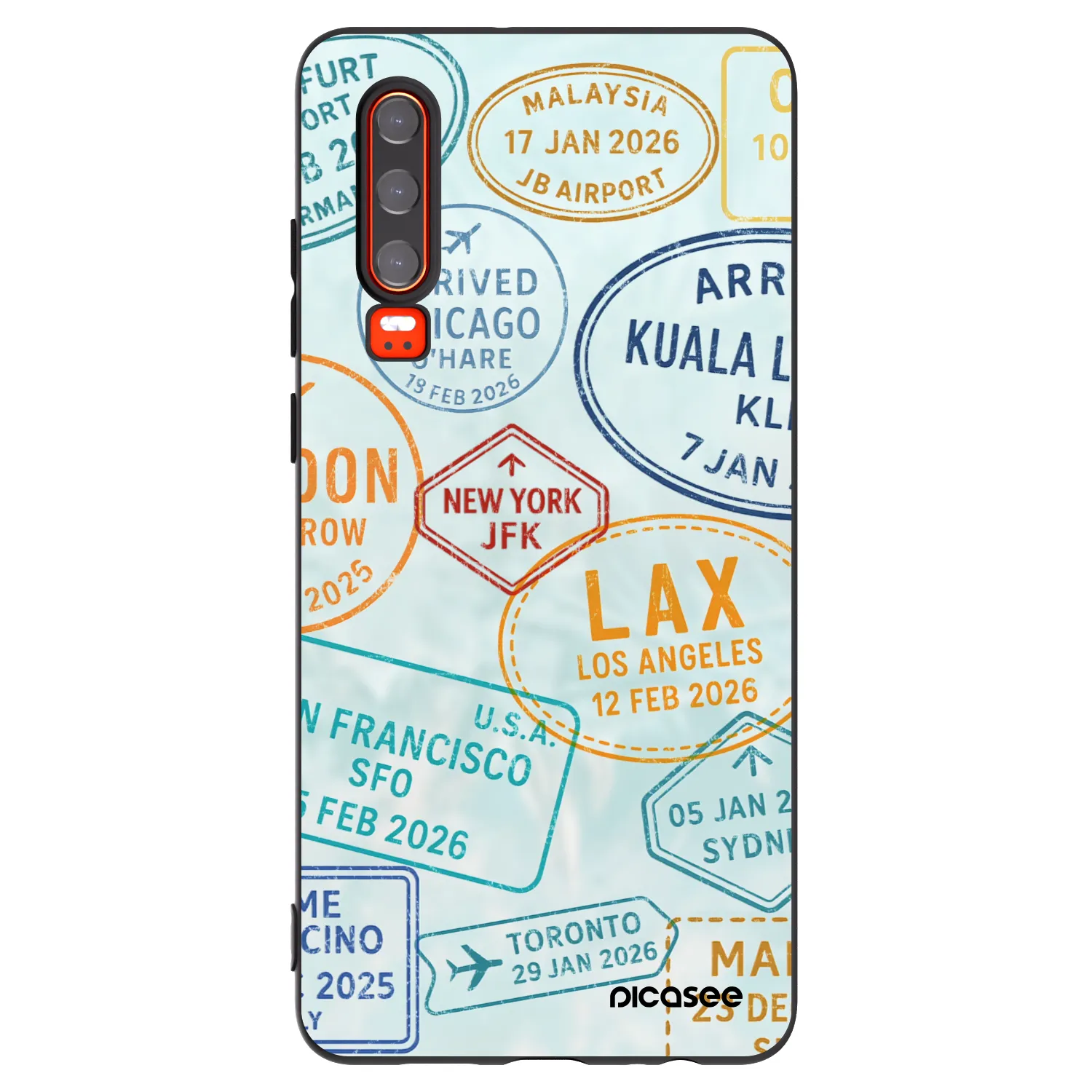 Picasee silikonový černý obal pro Huawei P30 - PASSPORT EDITION