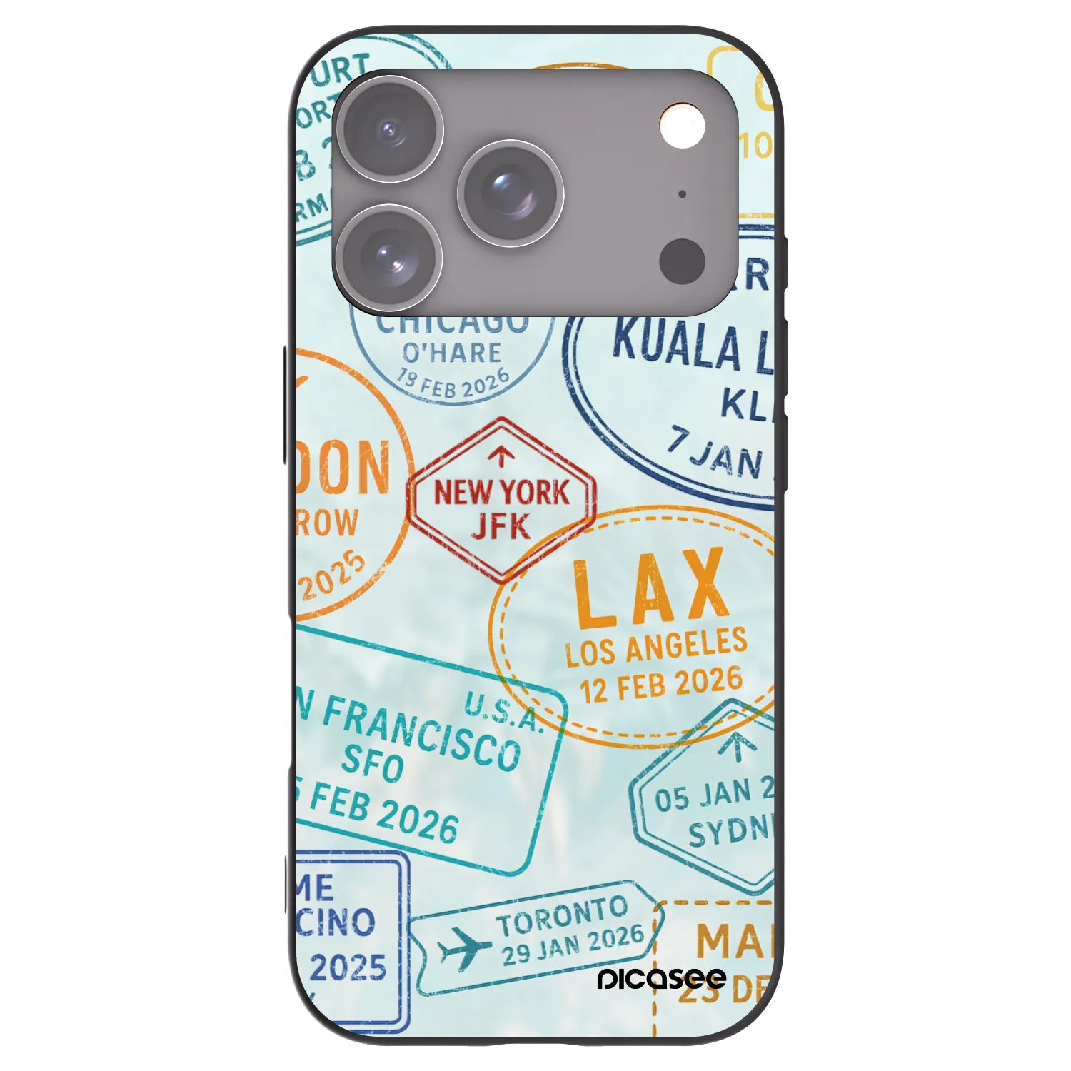 Picasee silikonový černý obal pro Apple iPhone 17 Pro - PASSPORT EDITION