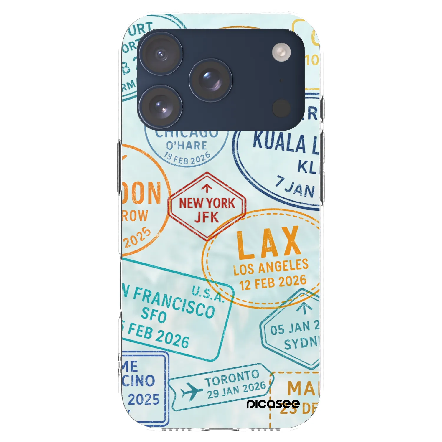 Picasee silikonový průhledný obal pro Apple iPhone 17 Pro - PASSPORT EDITION