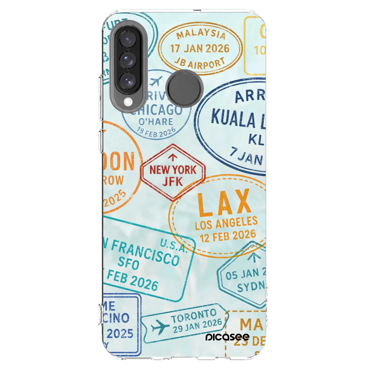 Picasee silikonový průhledný obal pro Huawei P30 Lite - PASSPORT EDITION