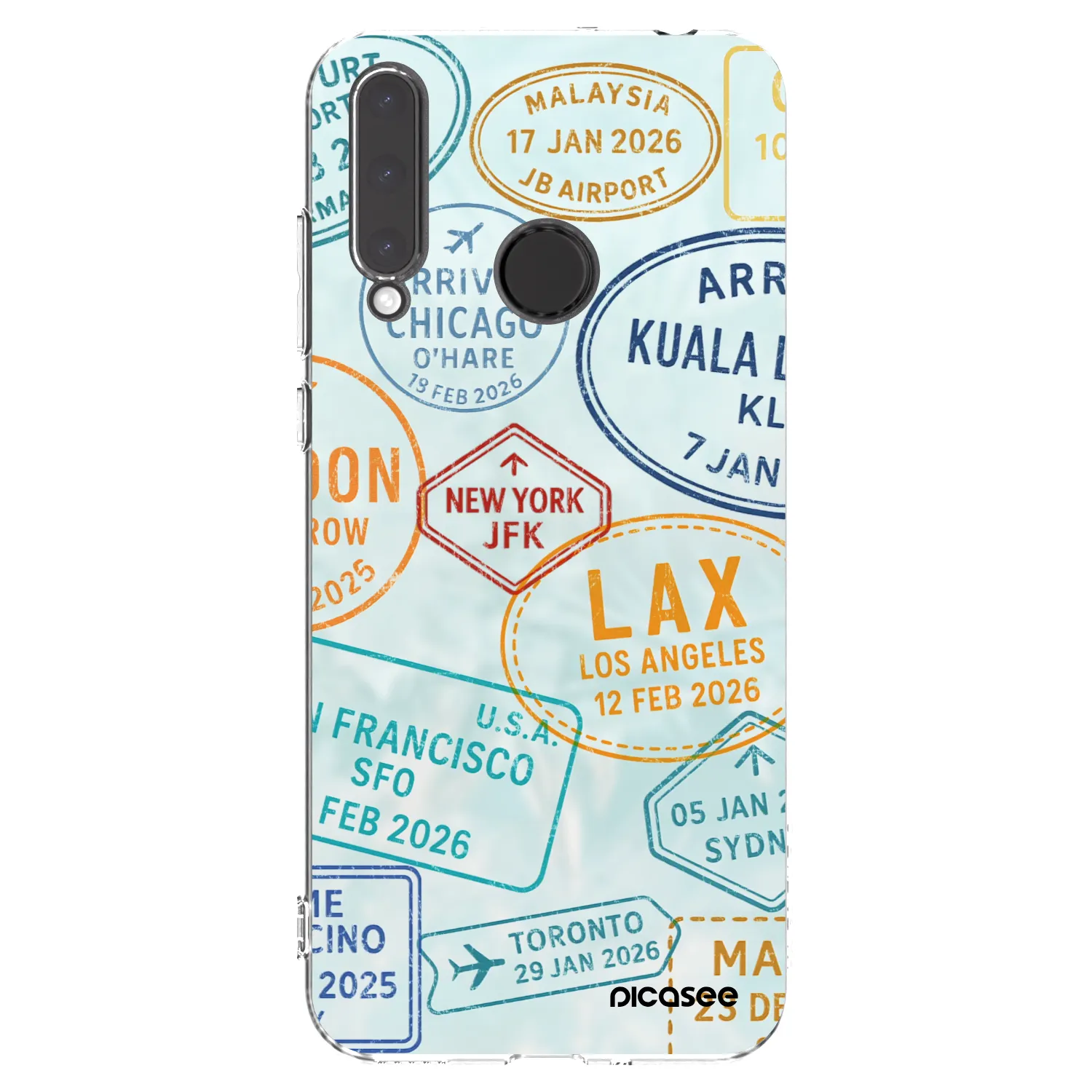 Picasee silikonový průhledný obal pro Honor 20 Lite - PASSPORT EDITION