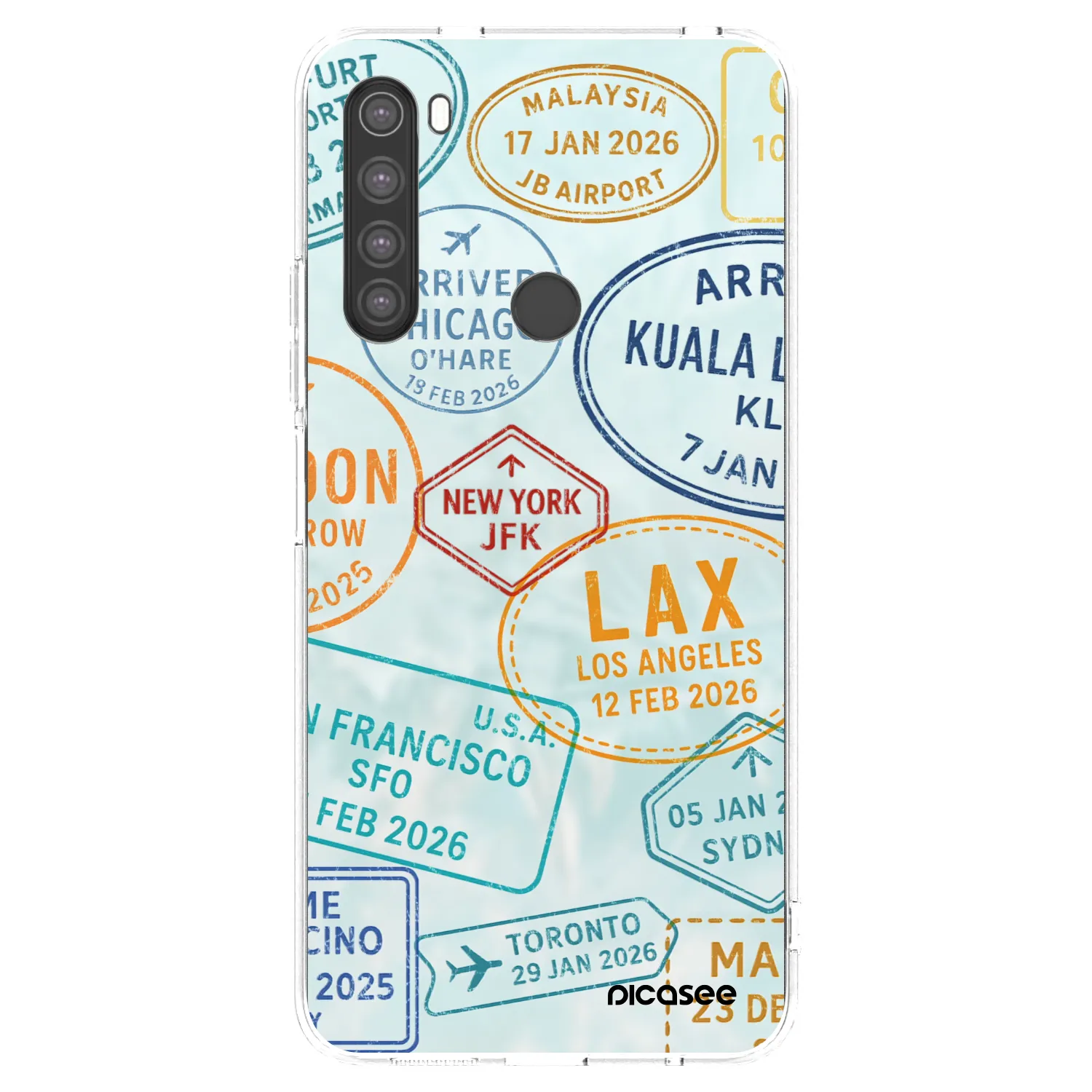 Picasee silikonový průhledný obal pro Xiaomi Redmi Note 8 - PASSPORT EDITION