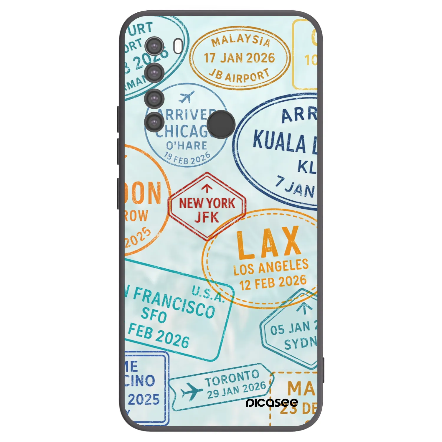 Picasee silikonový černý obal pro Xiaomi Redmi Note 8 - PASSPORT EDITION