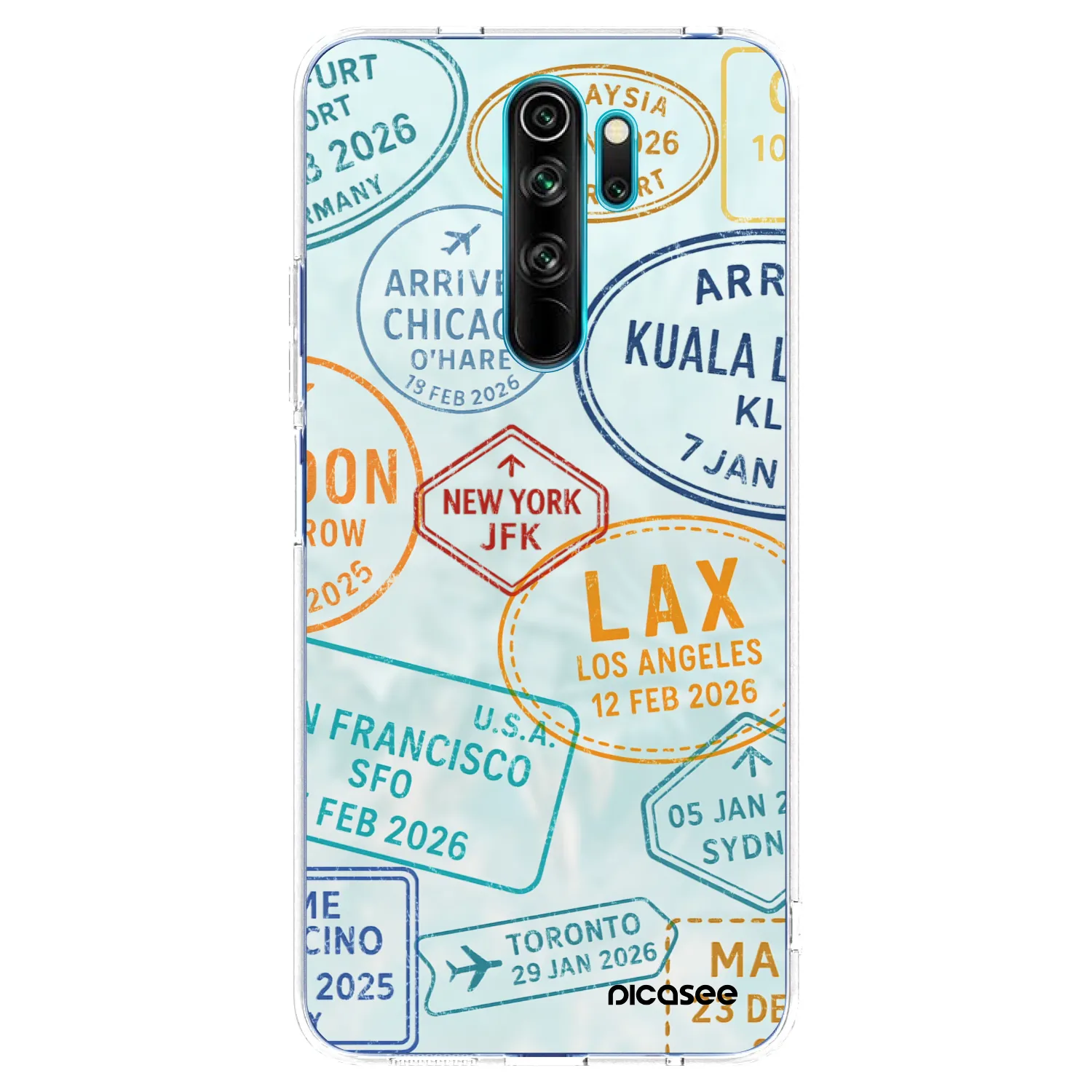 Picasee silikonový průhledný obal pro Xiaomi Redmi Note 8 Pro - PASSPORT EDITION